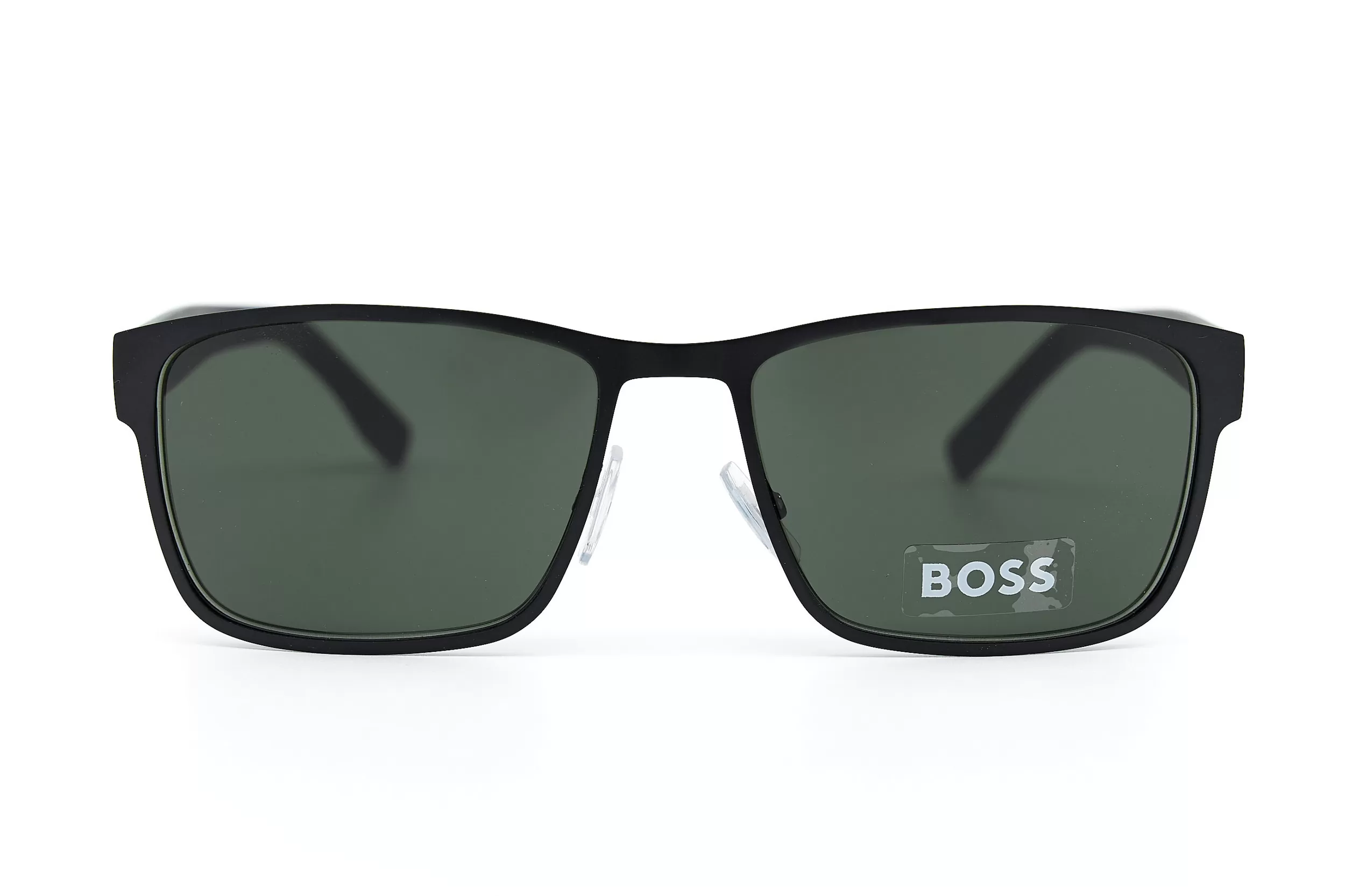 Мужские солнцезащитные очки HUGO BOSS из черного ацетата с серыми стеклами