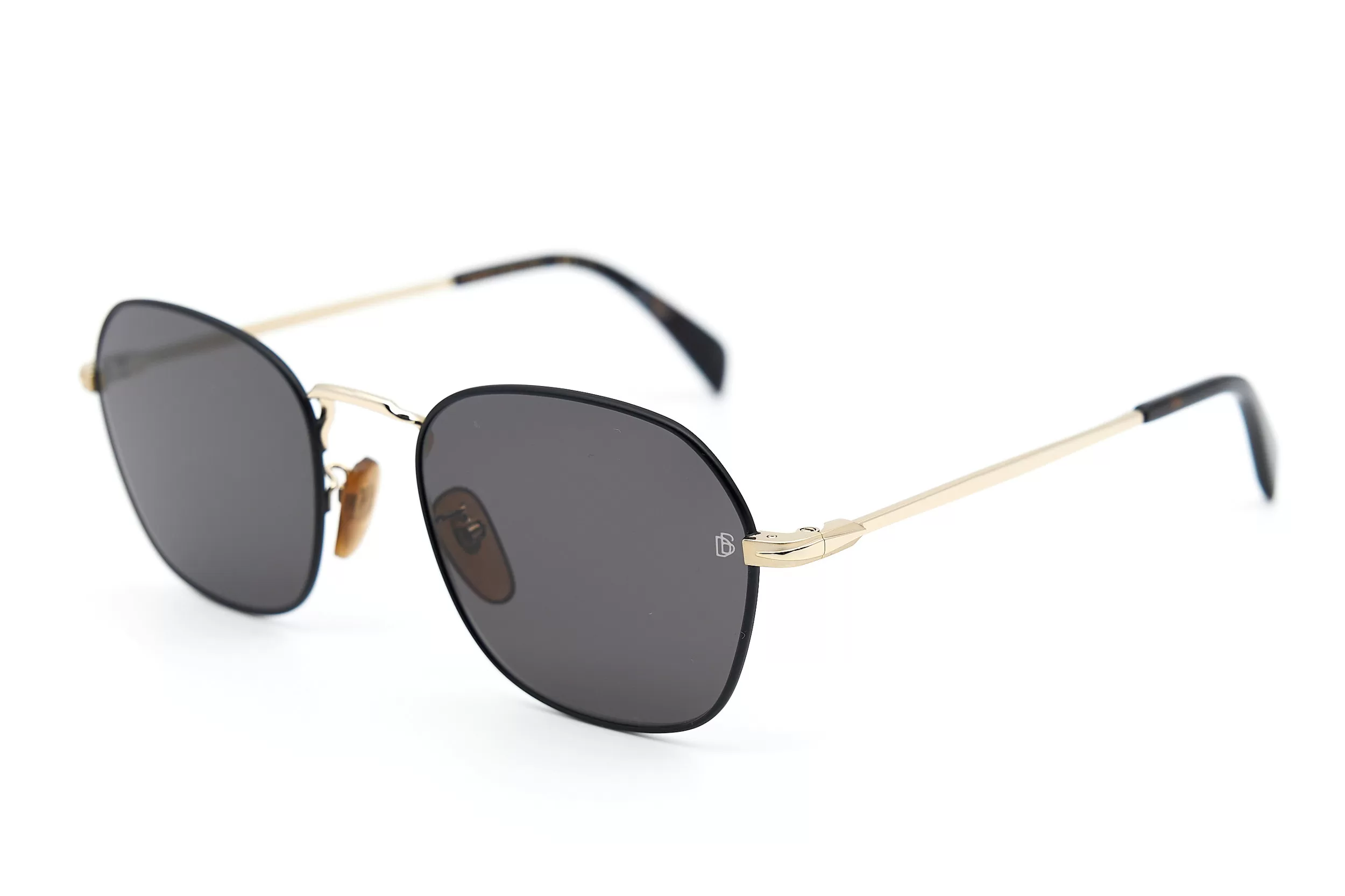 Мужские солнцезащитные очки DAVID BECKHAM из металла золотого цвета с серыми стеклами
