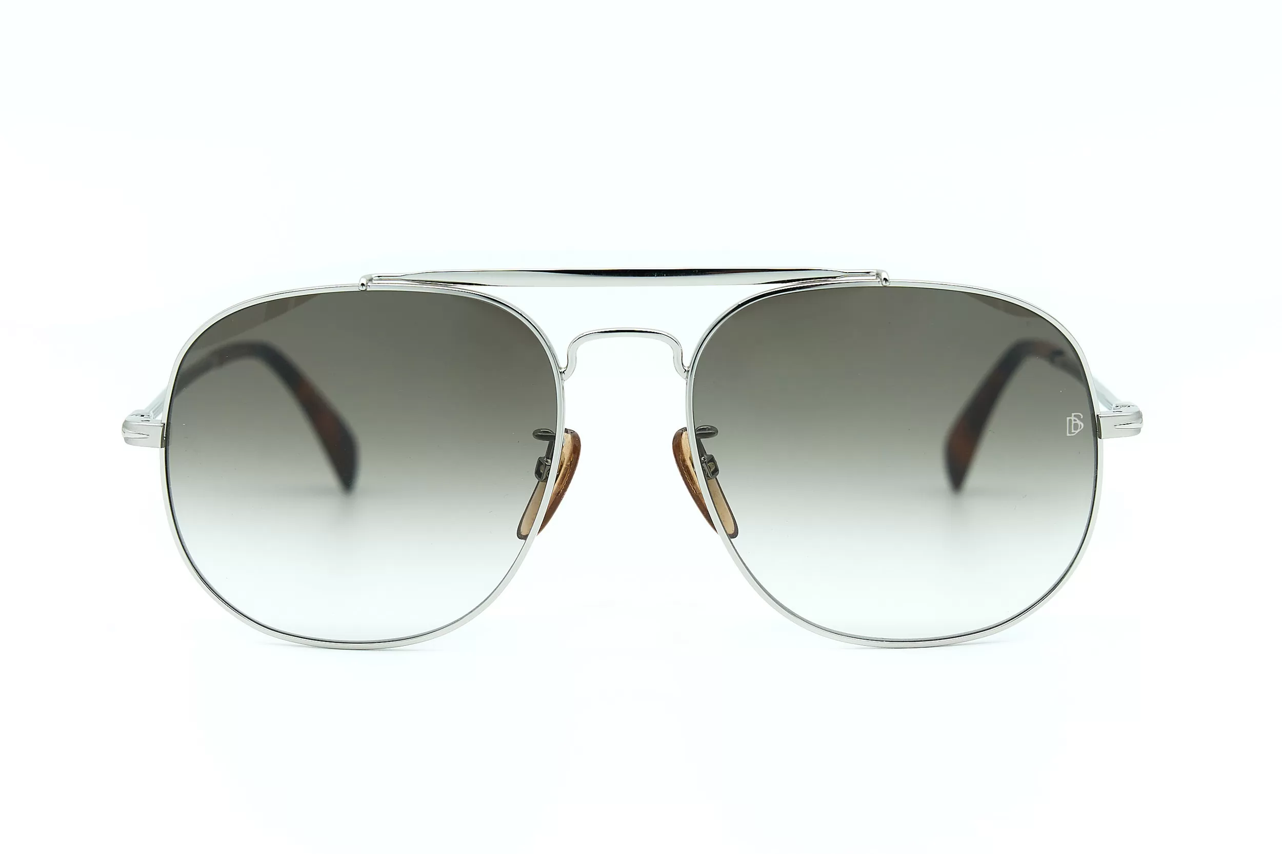 Мужские солнцезащитные очки DAVID BECKHAM из серебристого металла с серыми стеклами с градиентом