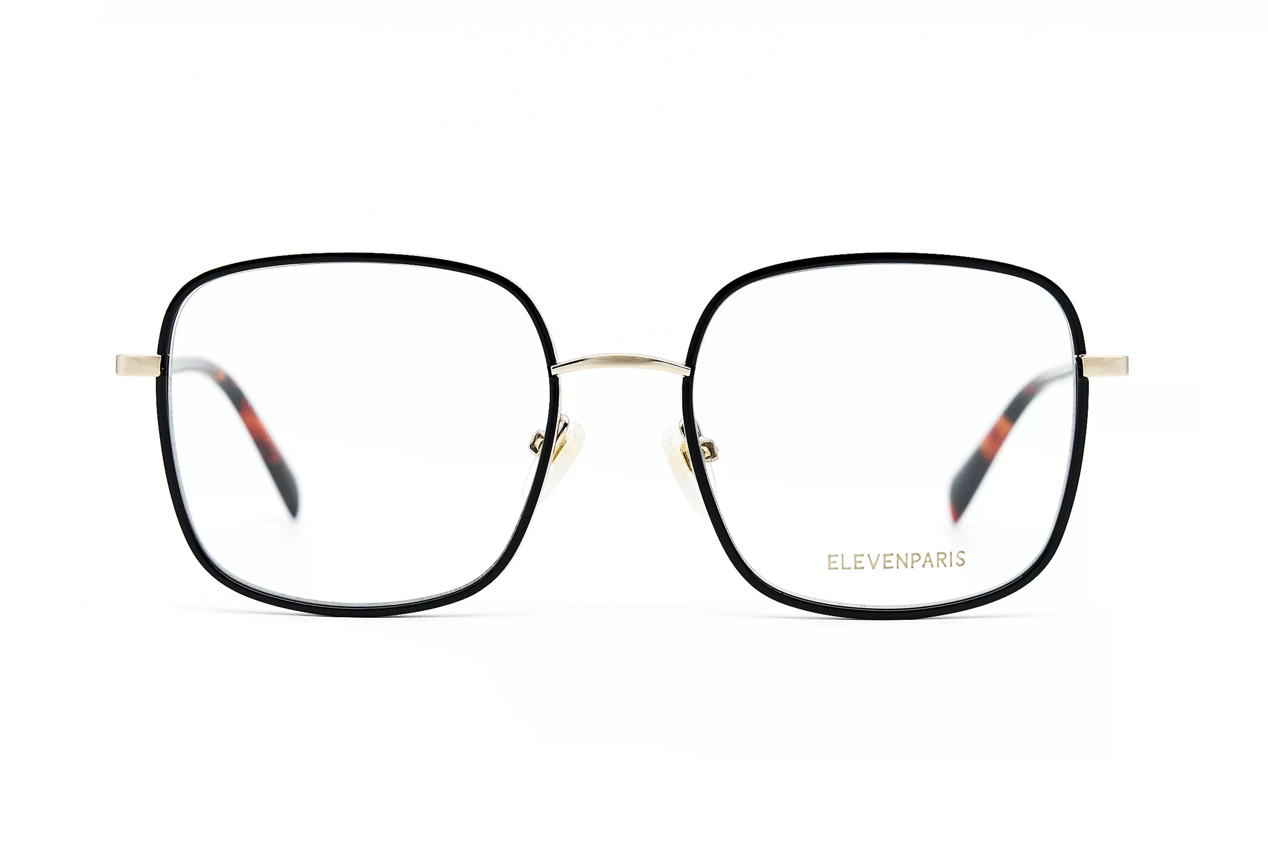 Женская оправа ElevenParis из золотого металла с окрашенными вставками и деталями из бордовой эмали на дужках