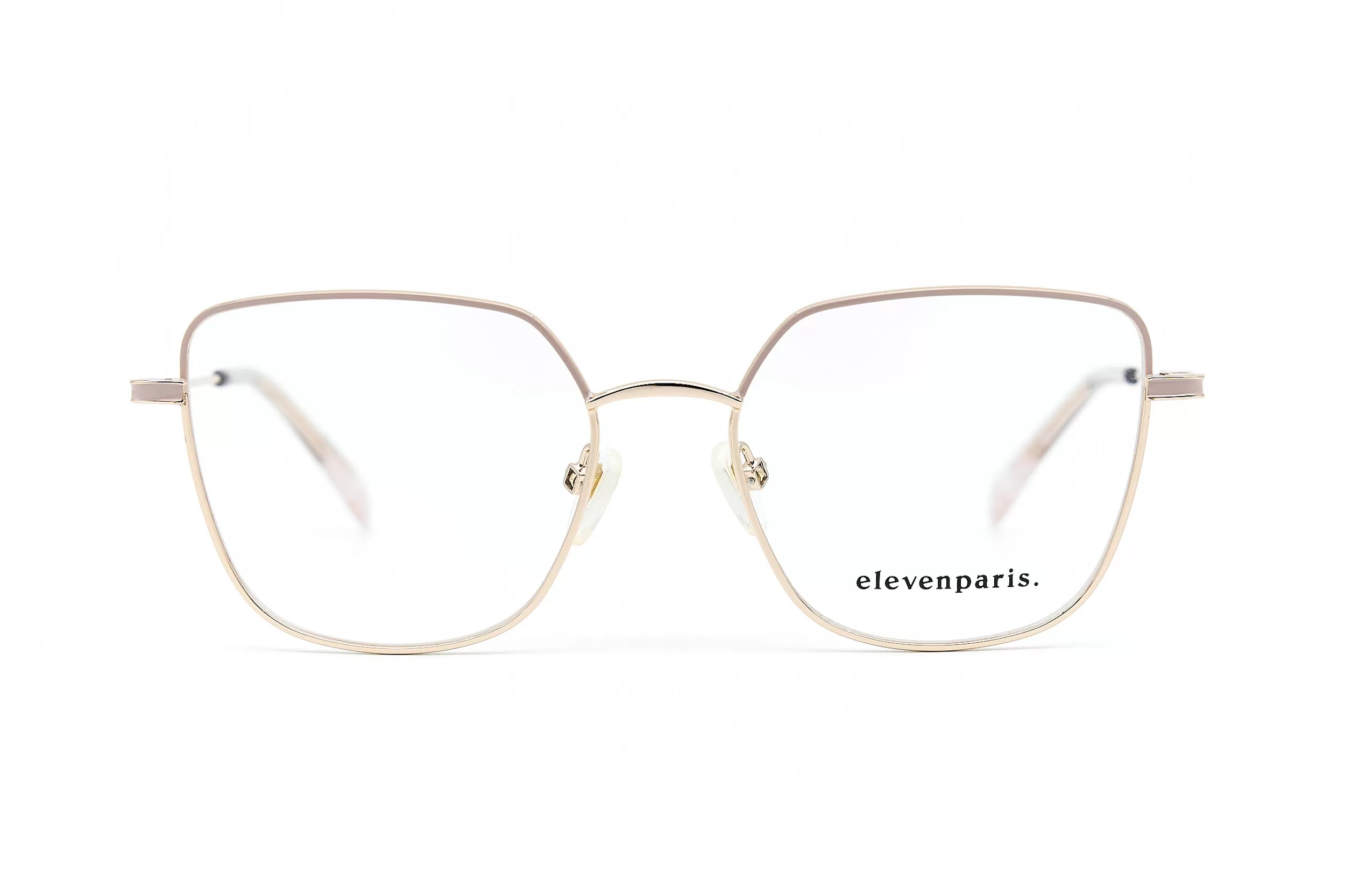 Женская оправа ElevenParis из золотого металла с элементами розовой розовой эмали