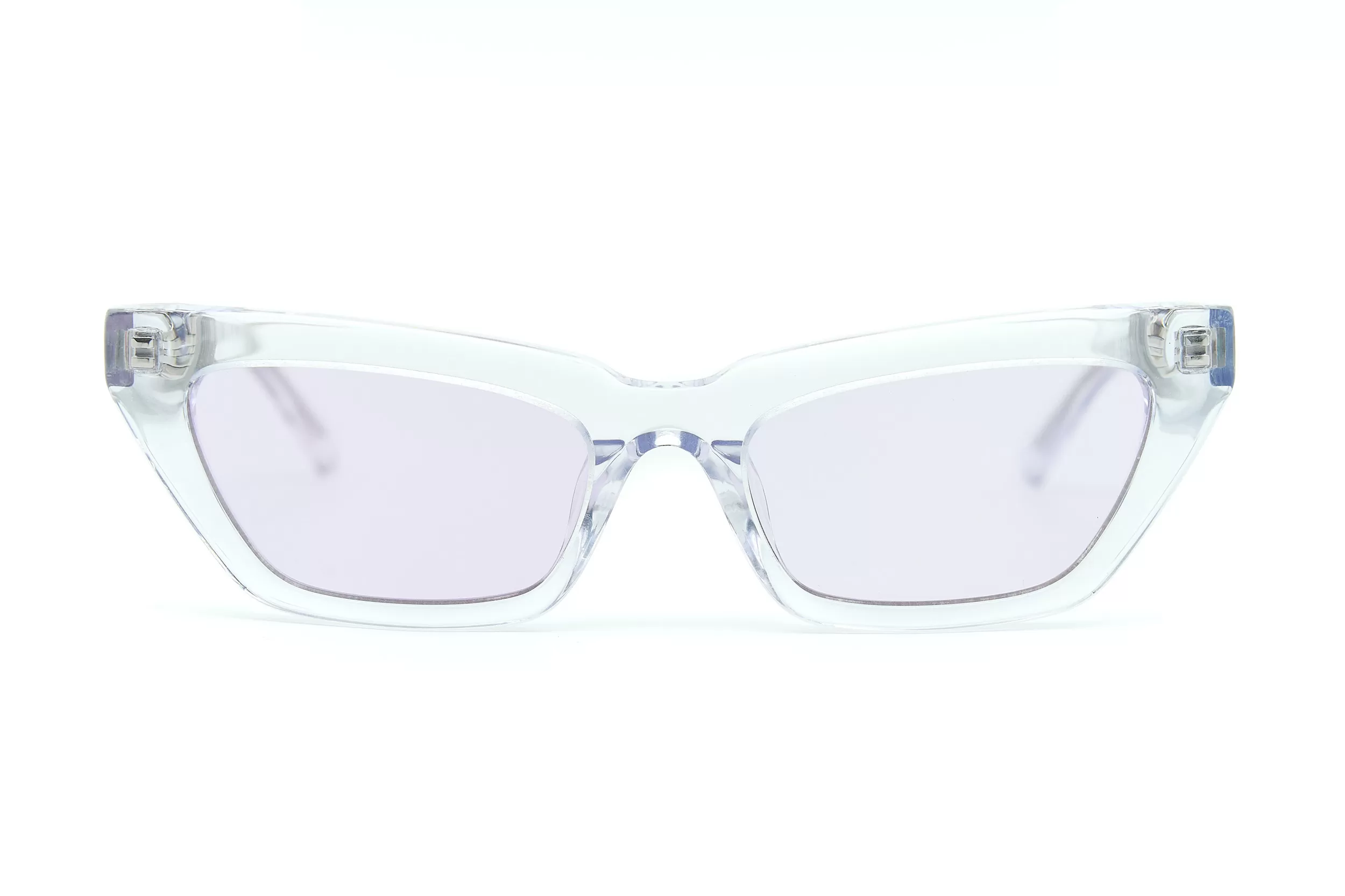 Женские солнцезащитные очки GUESS из белого полупрозрачного ацетата с свеетло-фиолетовыми стеклами