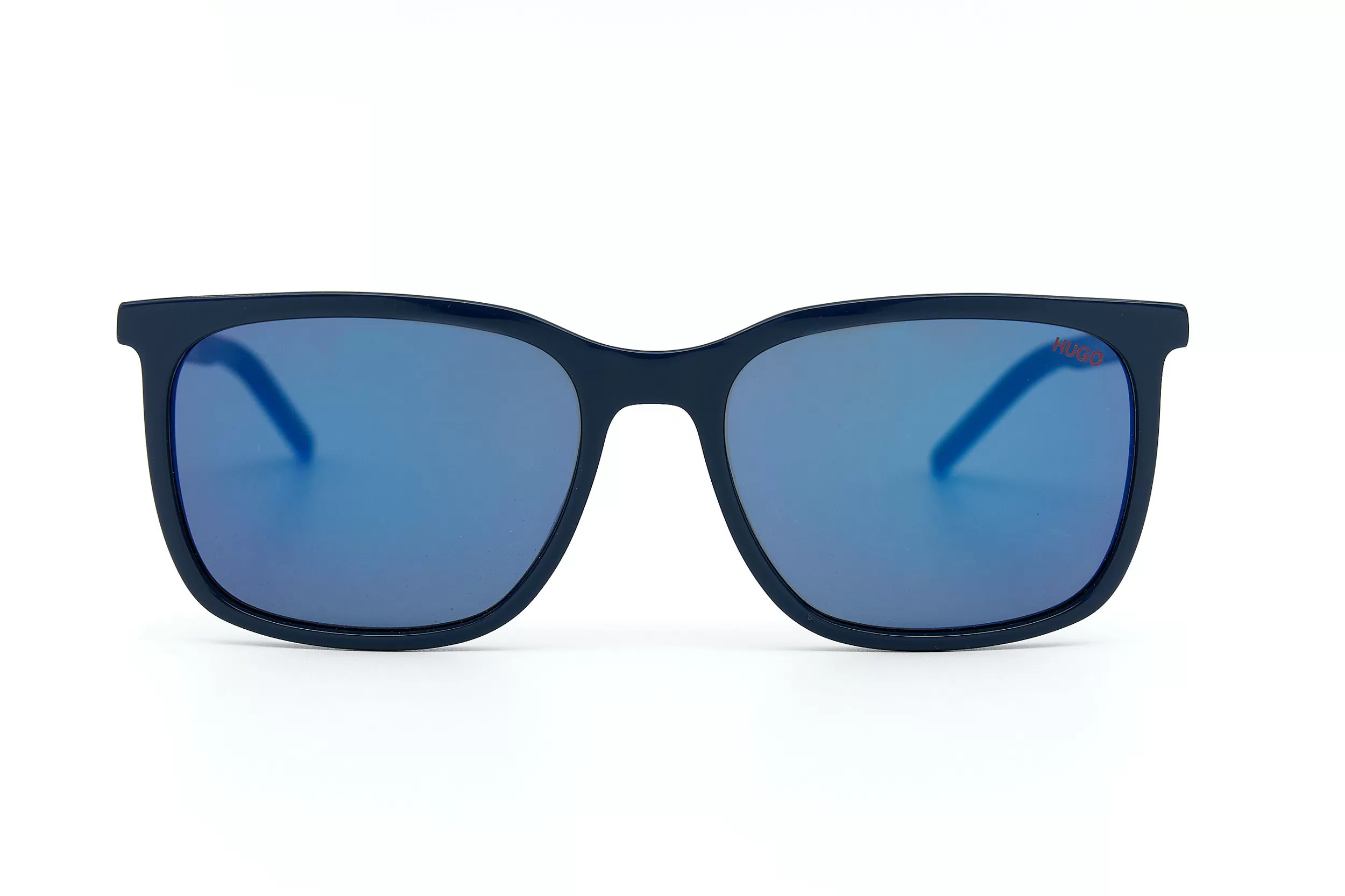 Мужские солнцезащитные очки HUGO из ацетата синего цвета с темно-синими стеклами