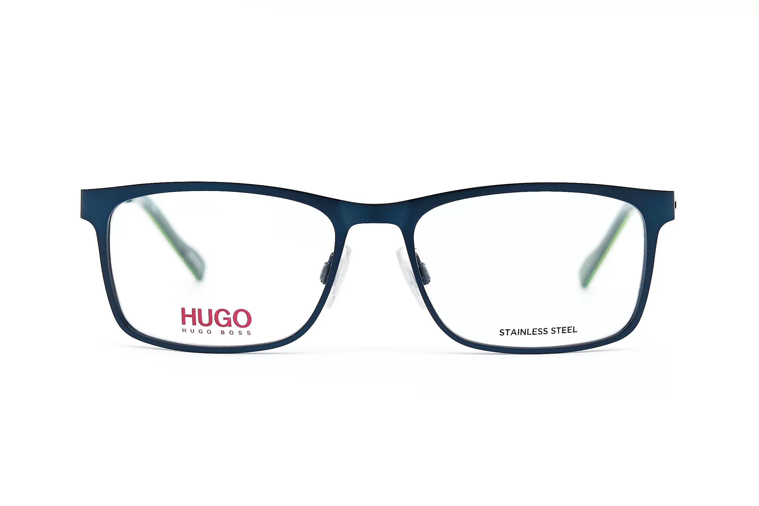 Мужская оправа HUGO из синей нержавеющей стали с логотипом на дужке