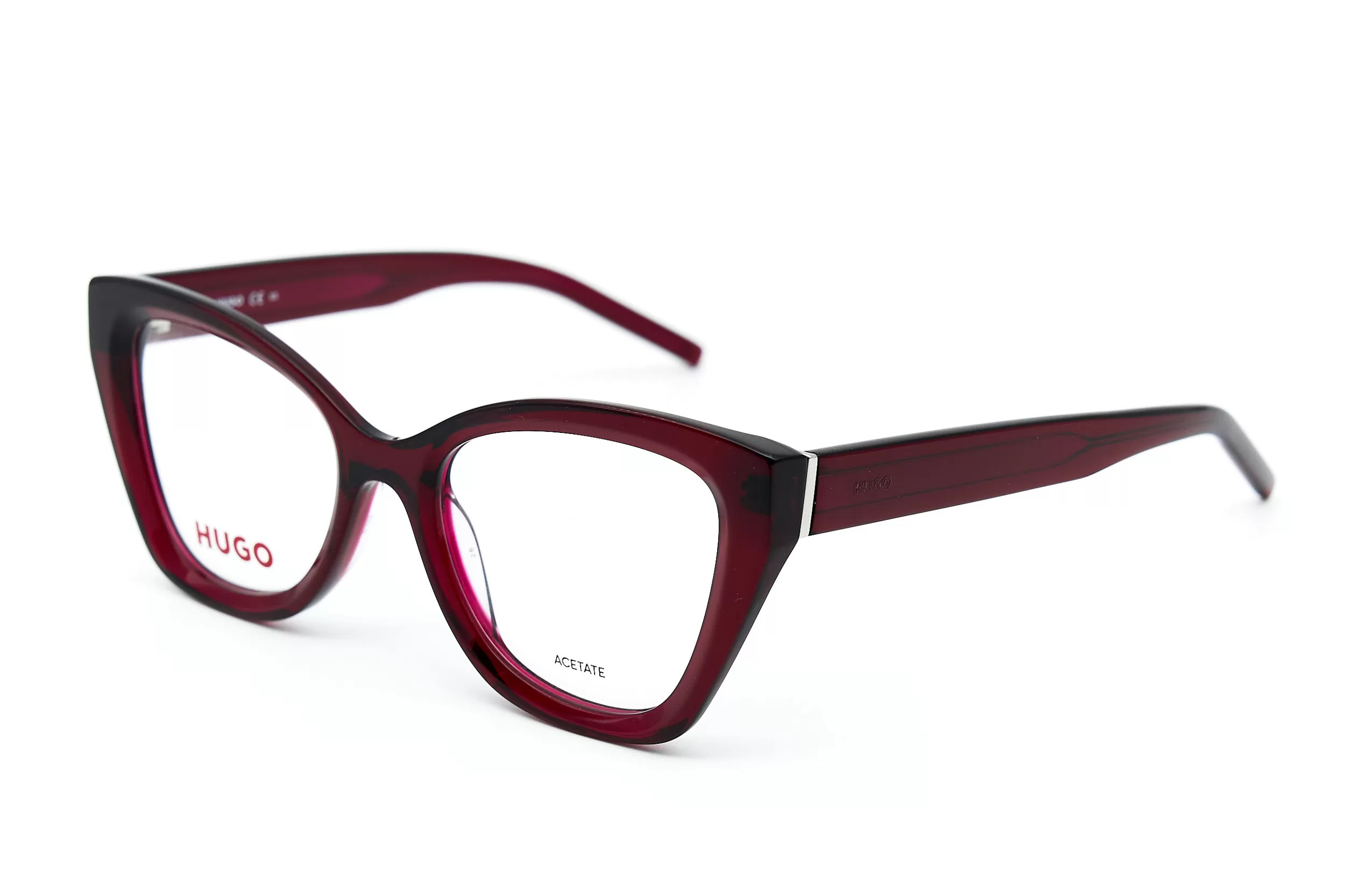 Женская оправа HUGO из бордового ацетата
