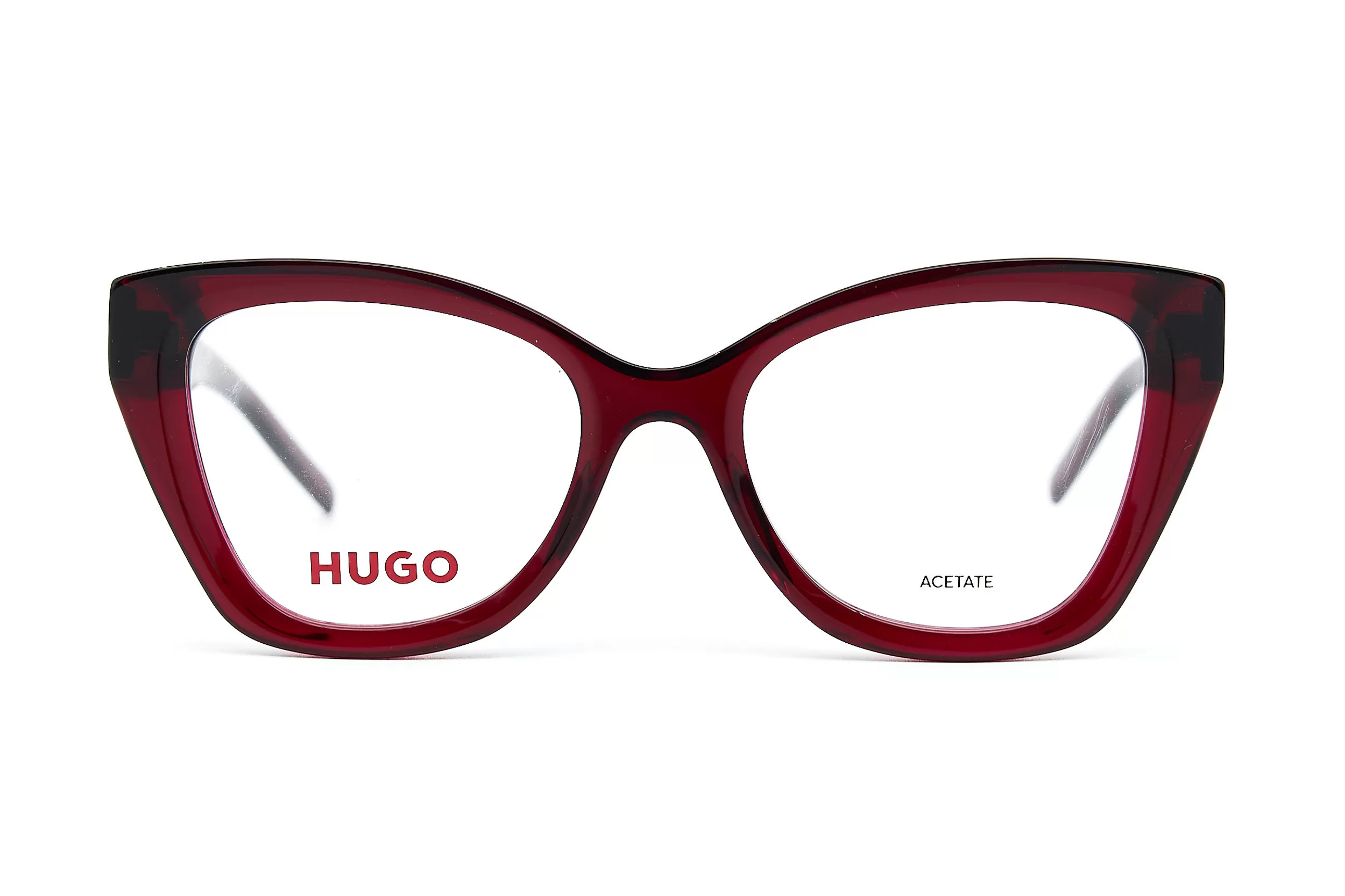 Женская оправа HUGO из бордового ацетата