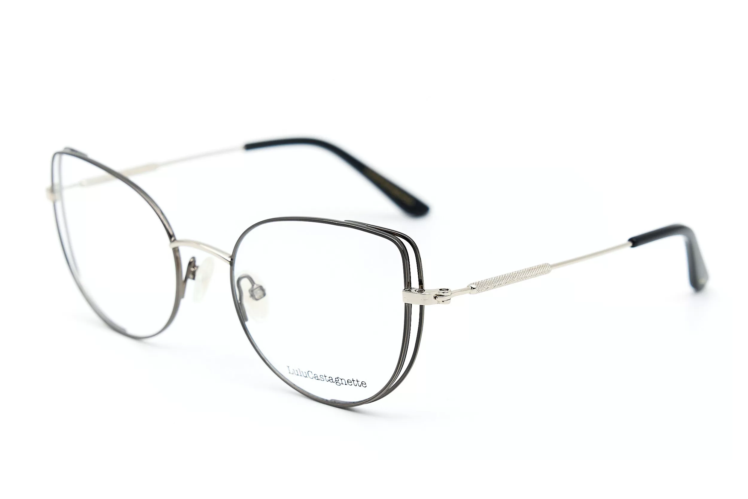 Женская оправа LuLuCastagnette из серого металла с декоративными дужками