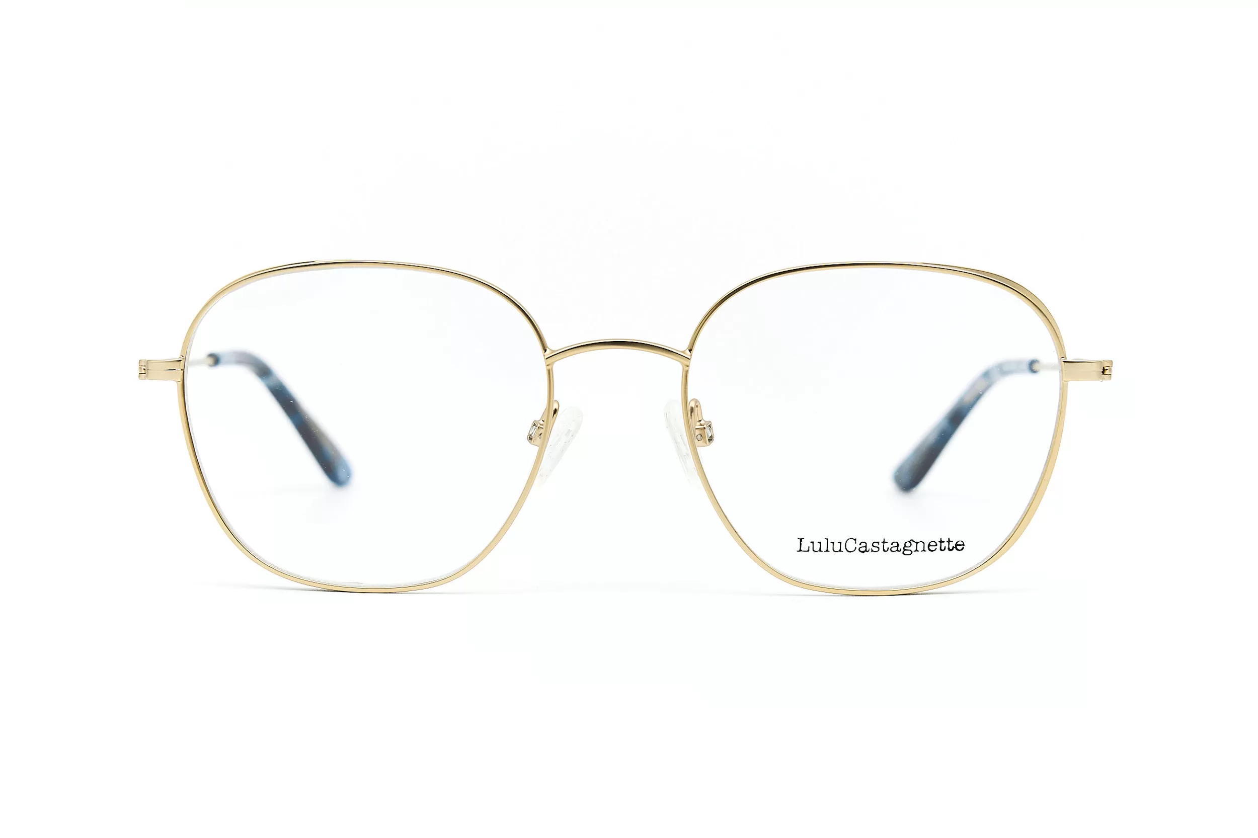 Женская оправа LuLuCastagnette из золотого металла с темно-синими заушниками