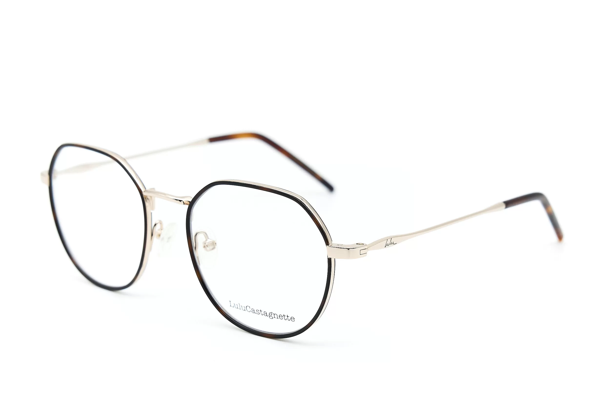 Женская оправа LuLuCastagnette из золотого металла с контрастными вставками