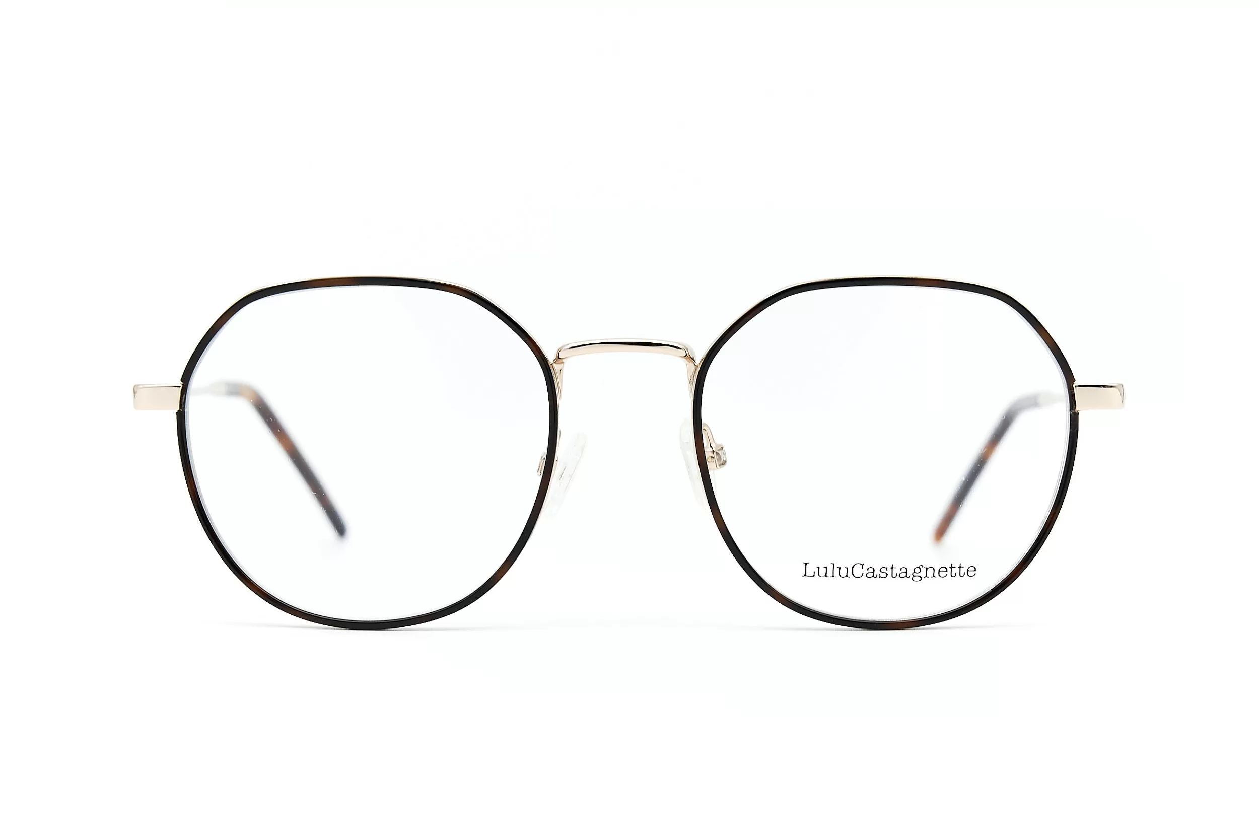 Женская оправа LuLuCastagnette из золотого металла с контрастными вставками