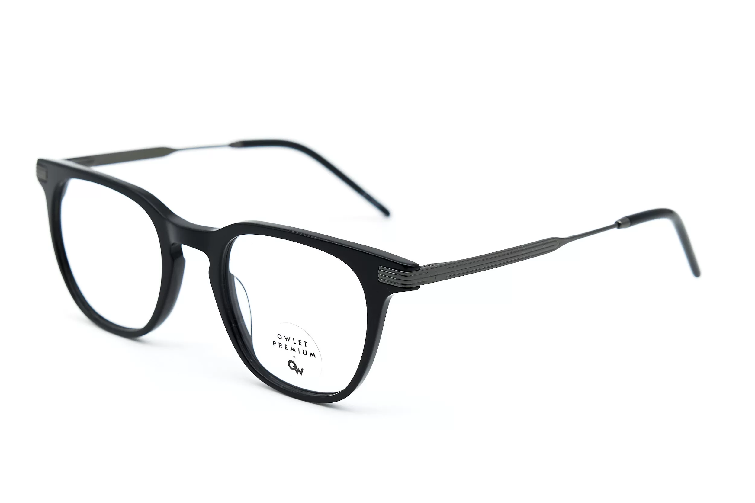 Мужская оправа Owlet OPAM010 C01 из металла и ацетата черного цвета