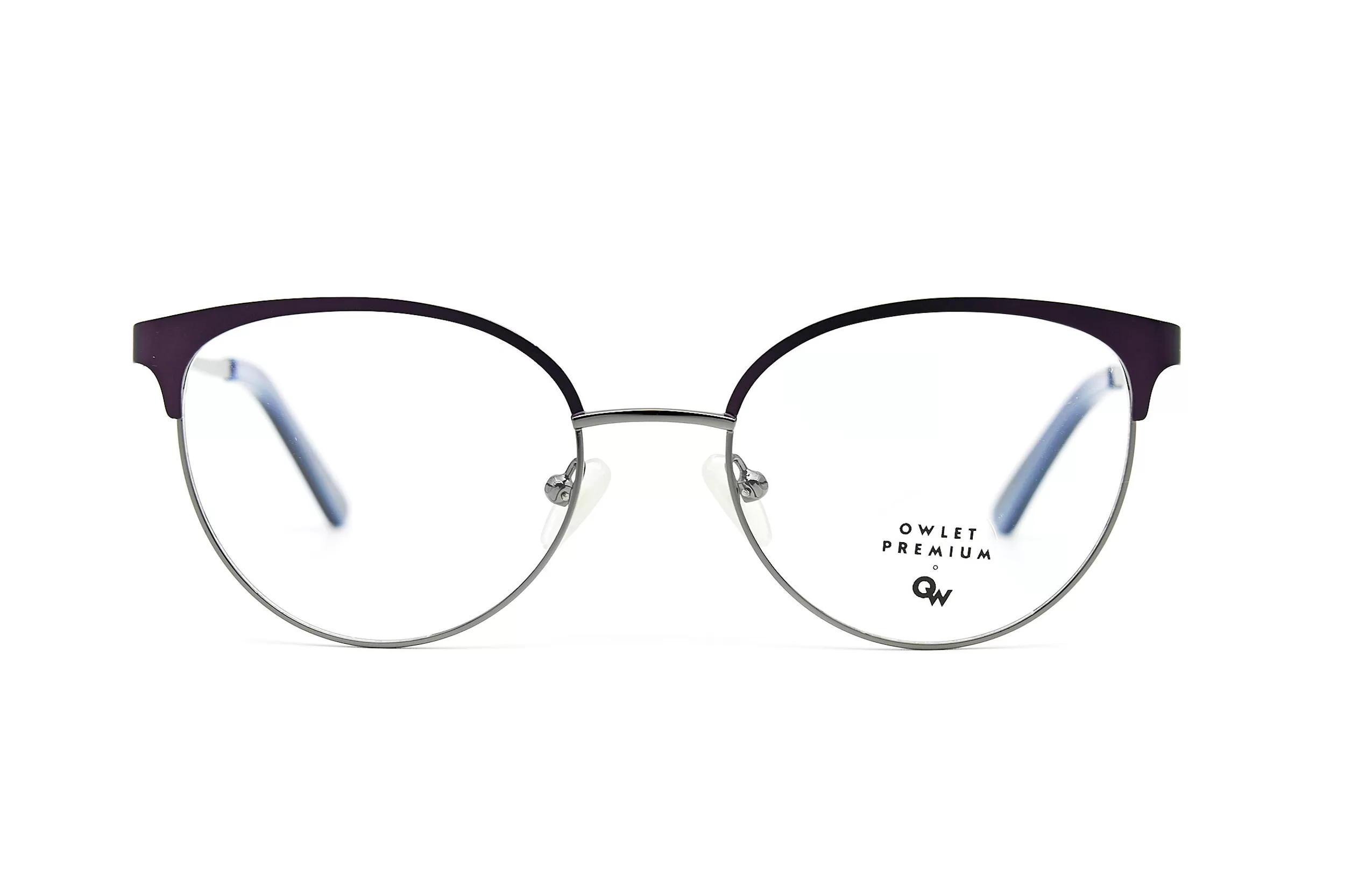 Женская оправа Owlet полуободковая металлическая оправа