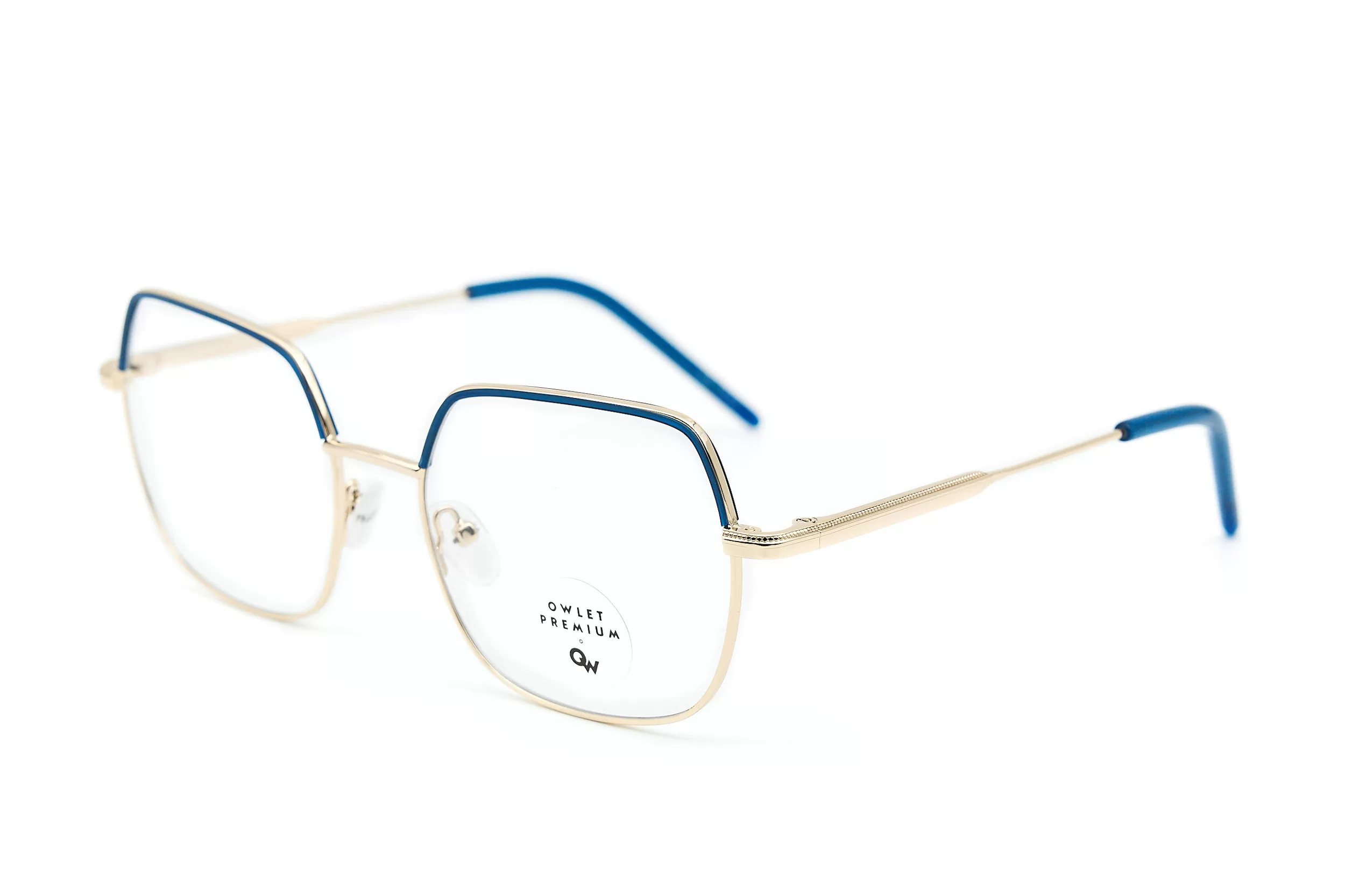 Женская оправа Owlet из металла золотого цвета с синими заушниками