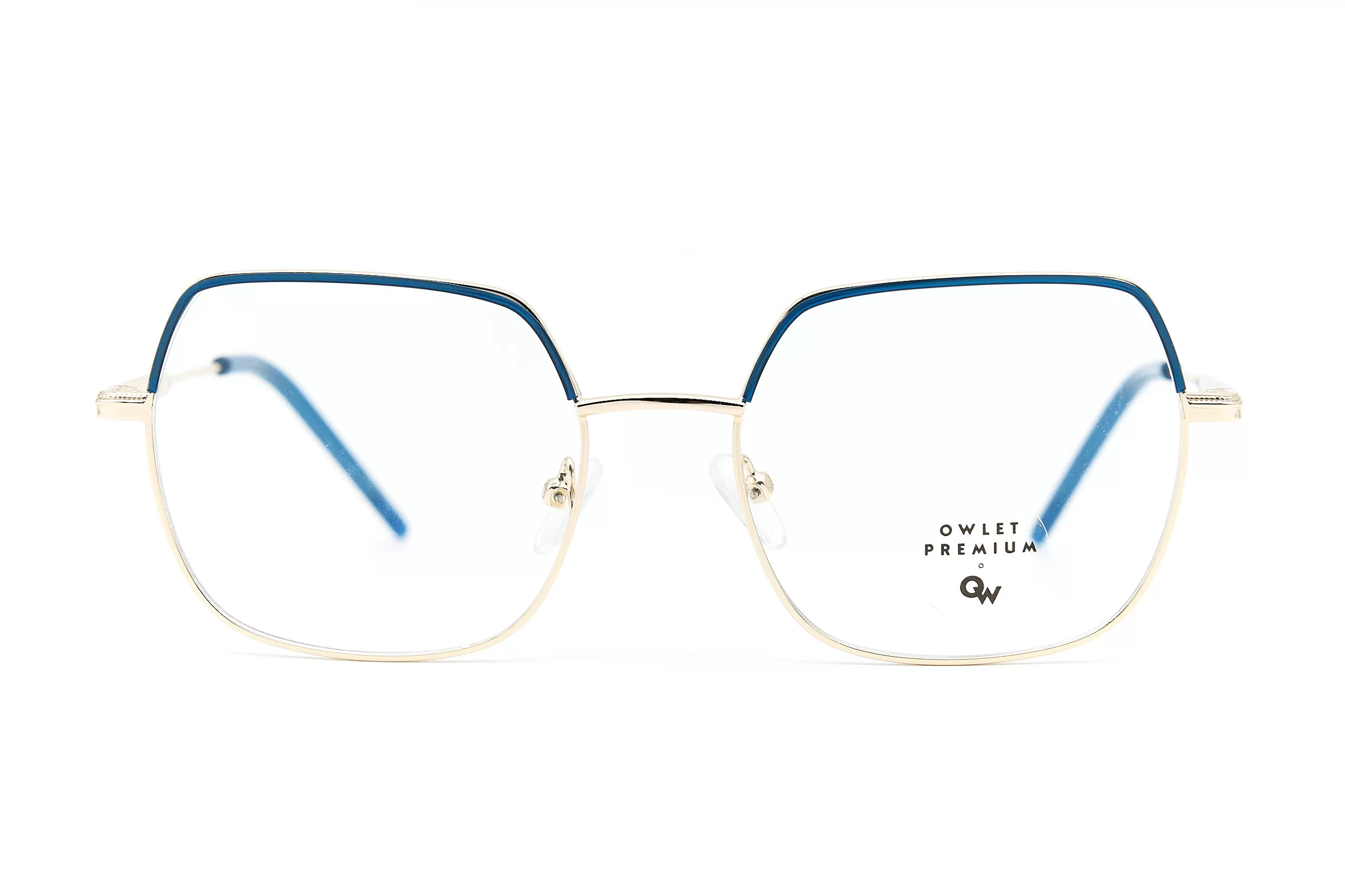 Женская оправа Owlet из металла золотого цвета с синими заушниками