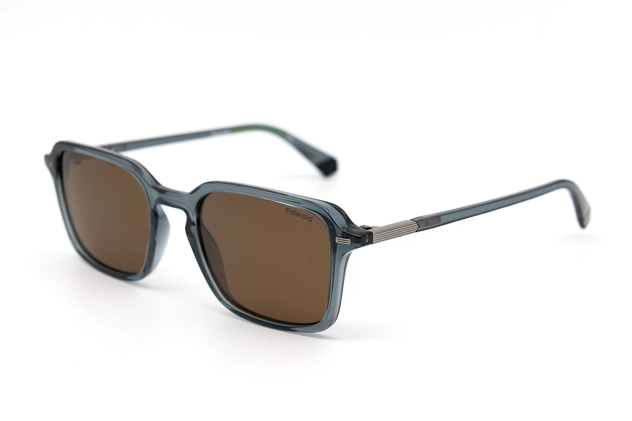 Мужские солнцезащитные очки из полупрозрачного серого пластика с бронзовыми линзами