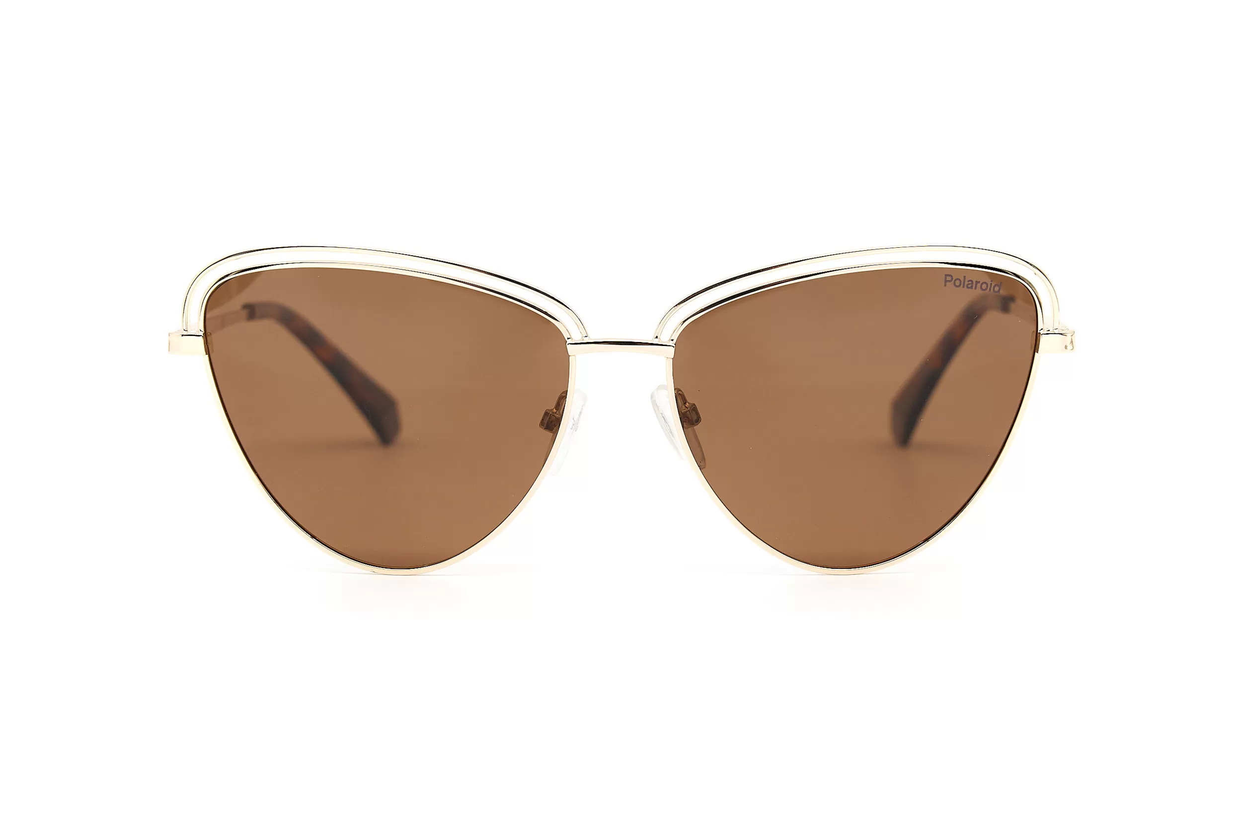 Женские солнцезащитные очки Polaroid PLD4094/S из золотого металла с бонзовыми стеклами