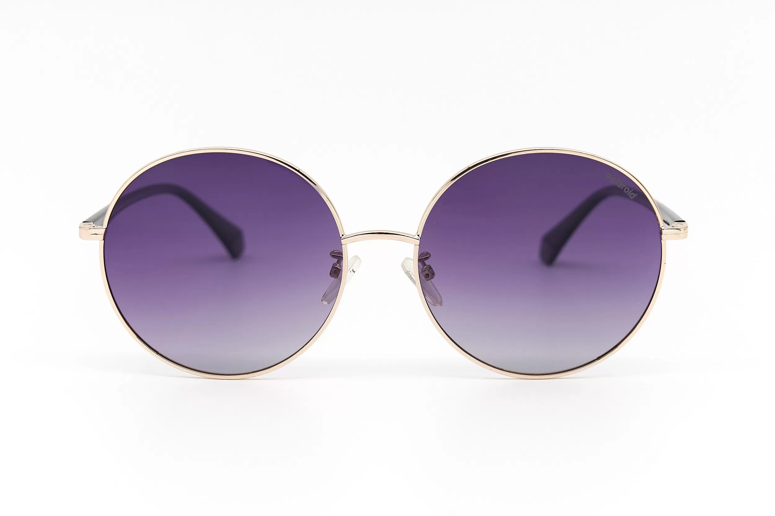 Женские солнцезащитные очки Polaroid PLD4105/G/S из золотого металла с фиолетовыми стеклами