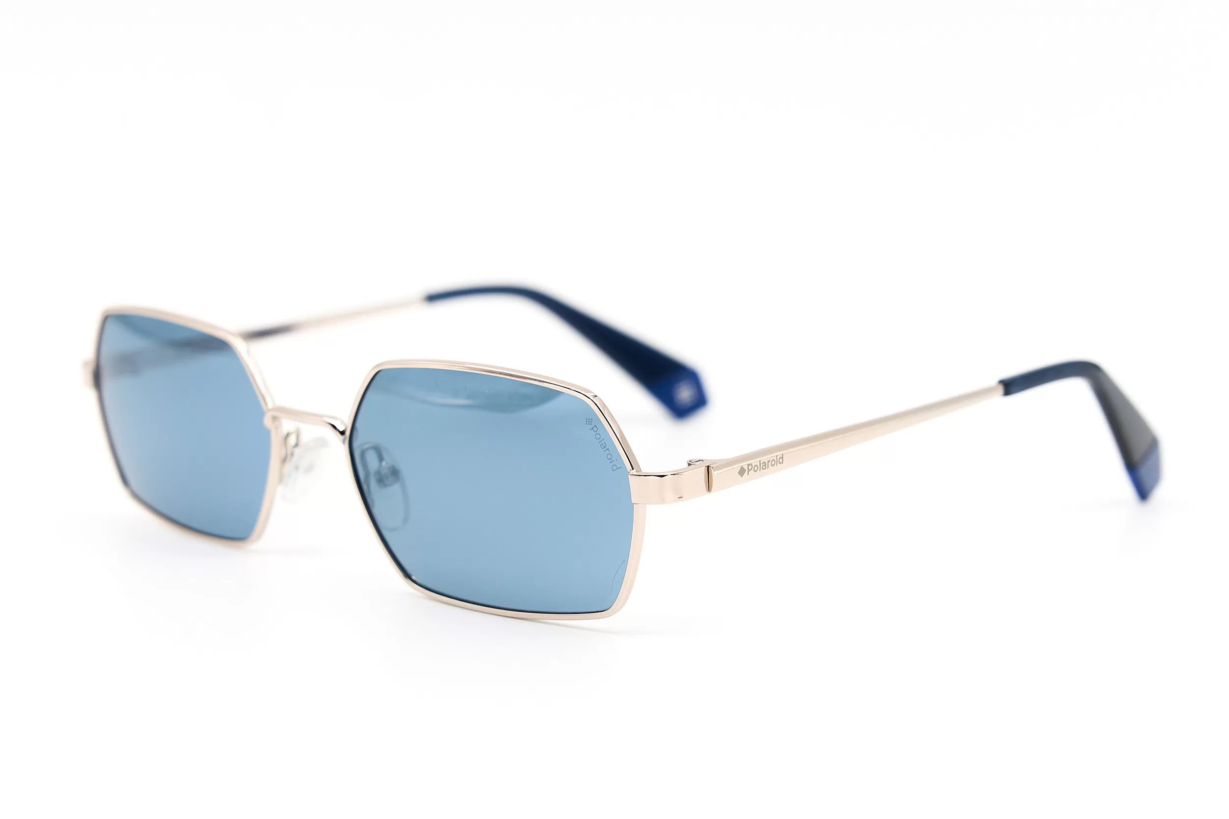 Женские солнцезащитные очки Polaroid PLD6068/S из серебристого металла с голубыми стеклами