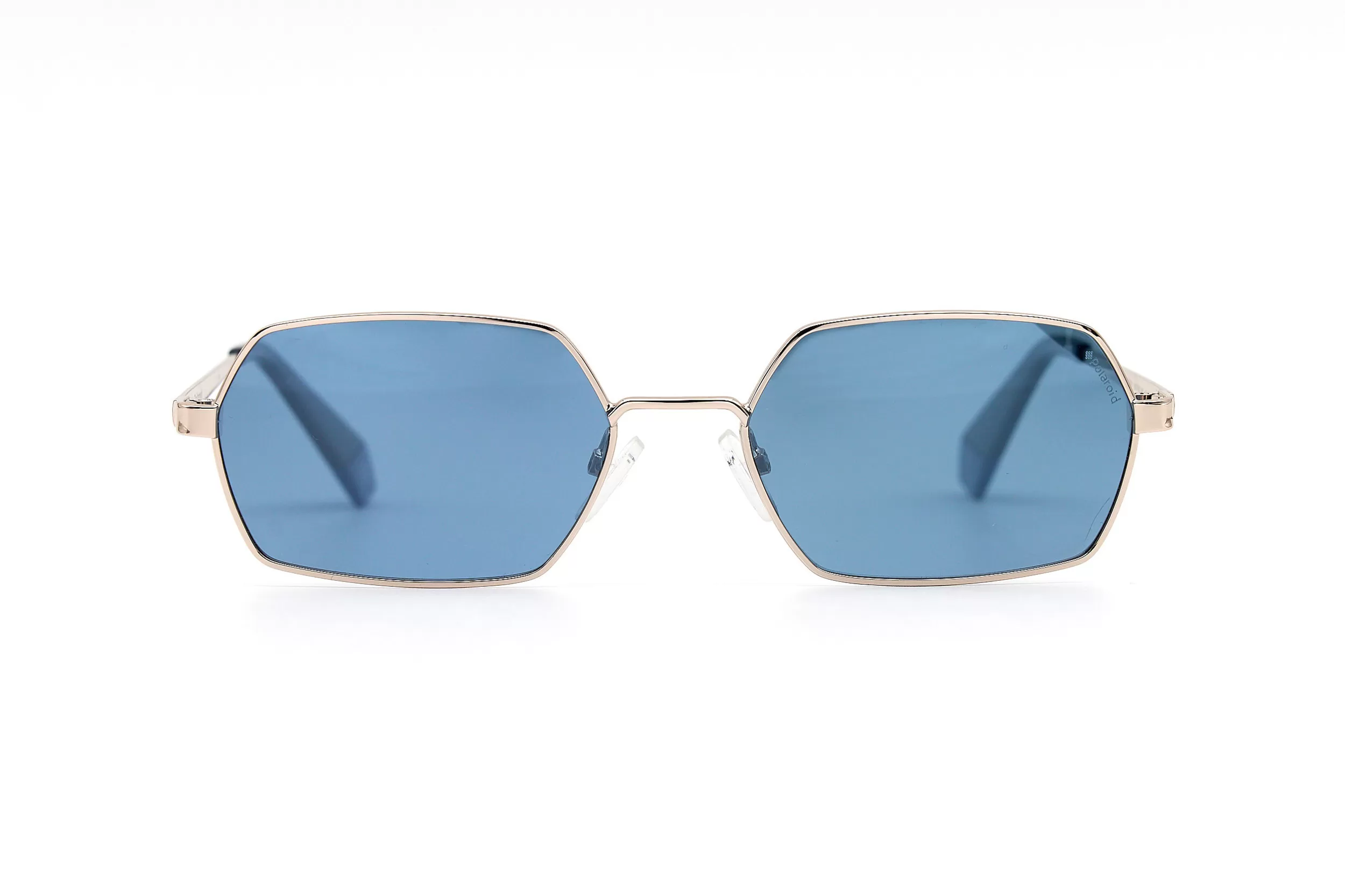 Женские солнцезащитные очки Polaroid PLD6068/S из серебристого металла с голубыми стеклами