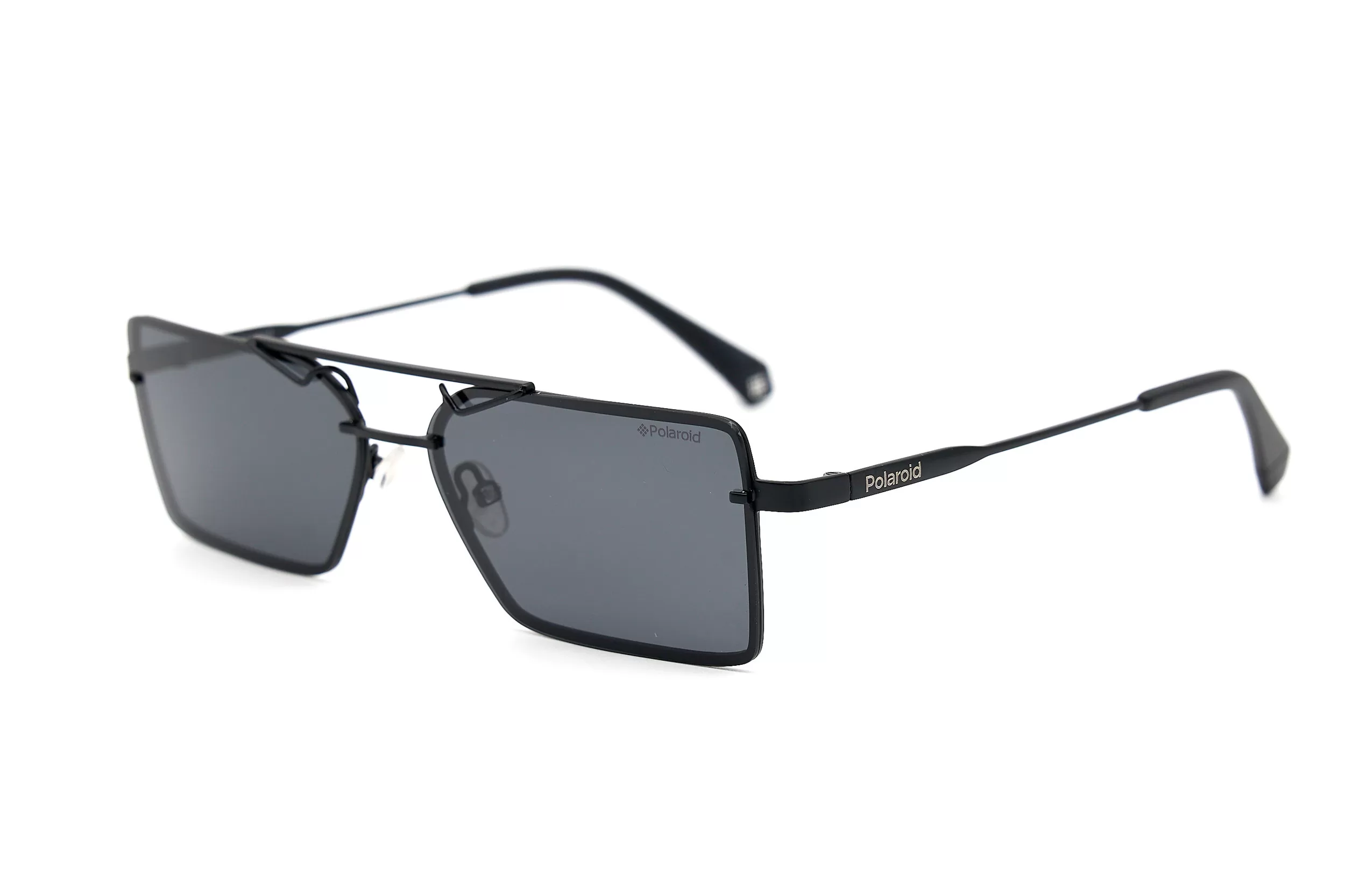 Женские солнцезащитные очки Polaroid PLD6093/S из черного металла с темными стеклами актуальной квадратной формы