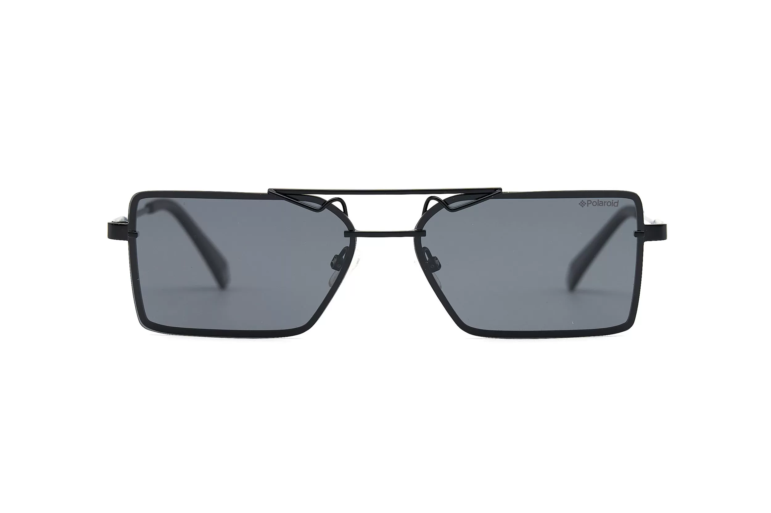 Женские солнцезащитные очки Polaroid PLD6093/S из черного металла с темными стеклами актуальной квадратной формы