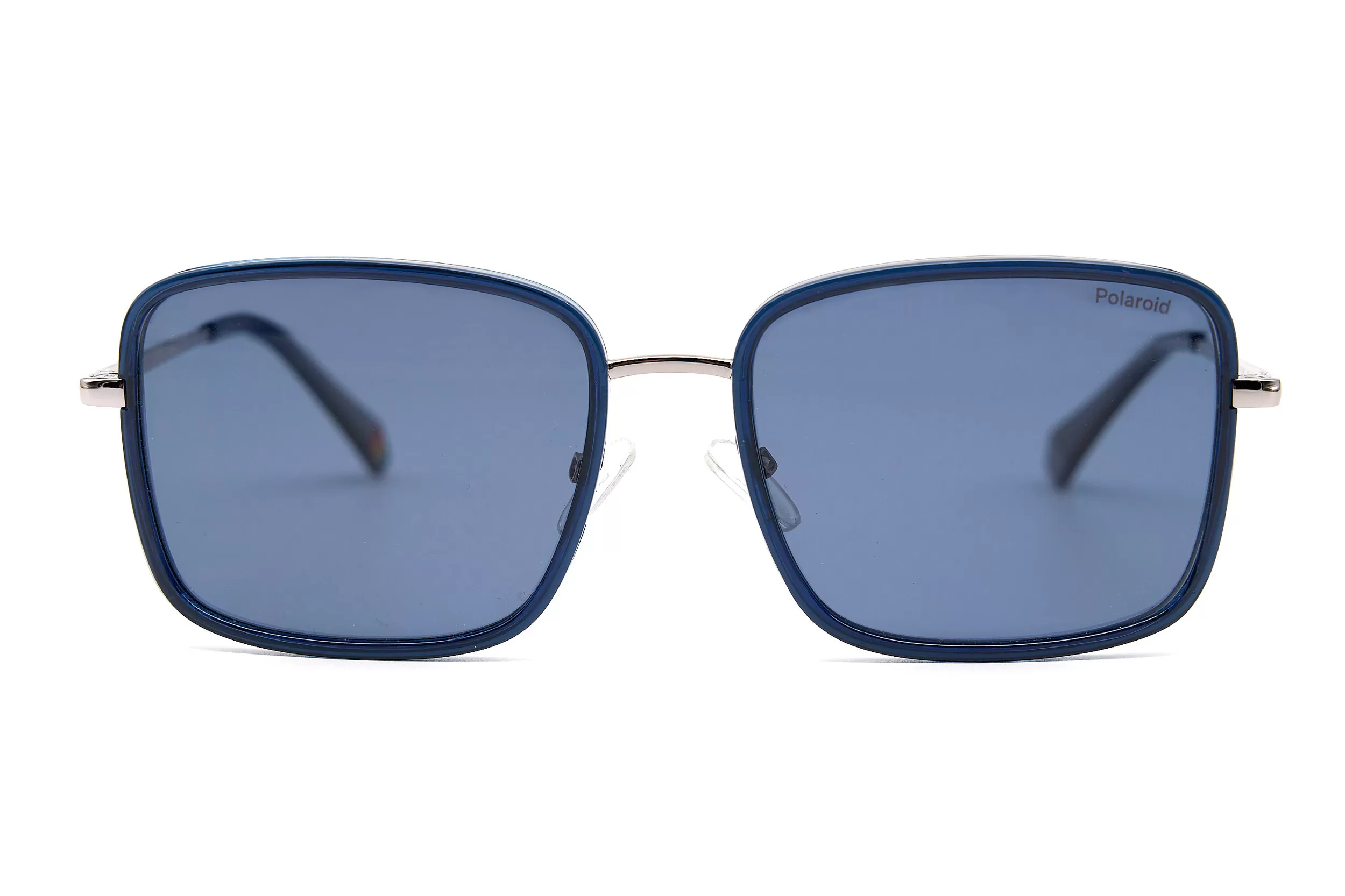 Мужские солнцезащитные очки Polaroid из металла с темно-синими линзами