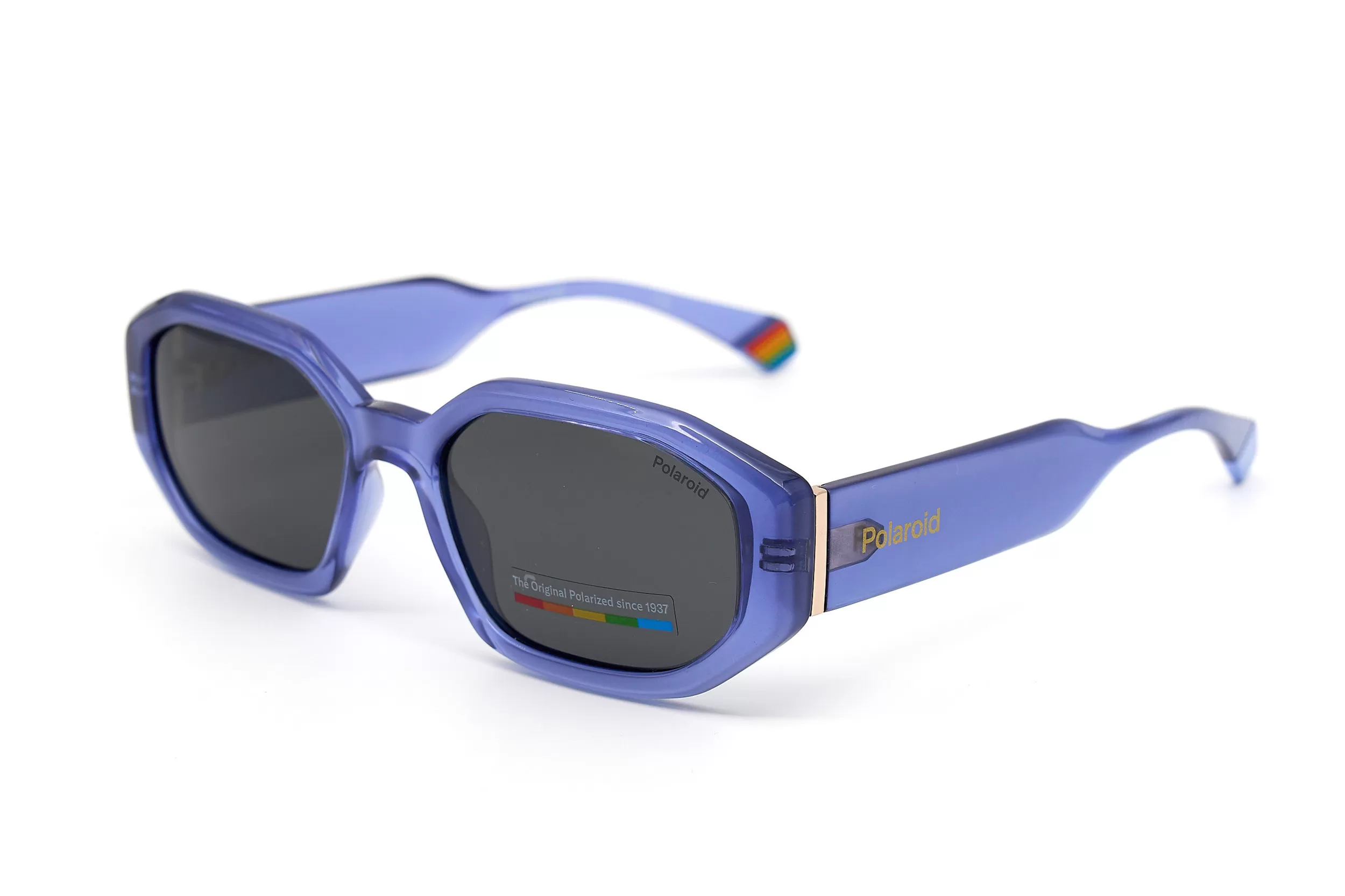 Женские солнцезащитные очки Polaroid из фиолетового пластика с темно-серыми стеклами