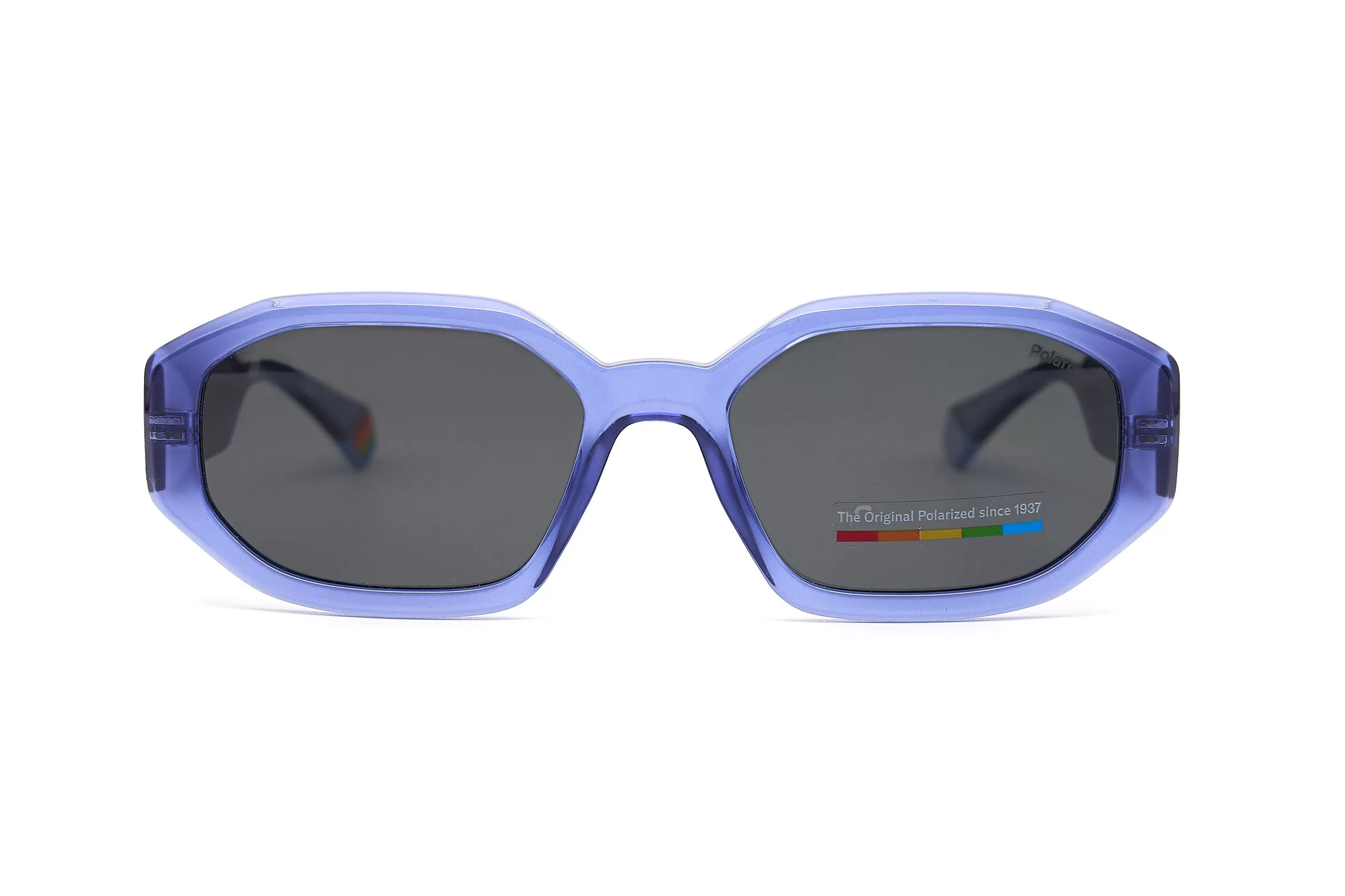 Женские солнцезащитные очки Polaroid из фиолетового пластика с темно-серыми стеклами