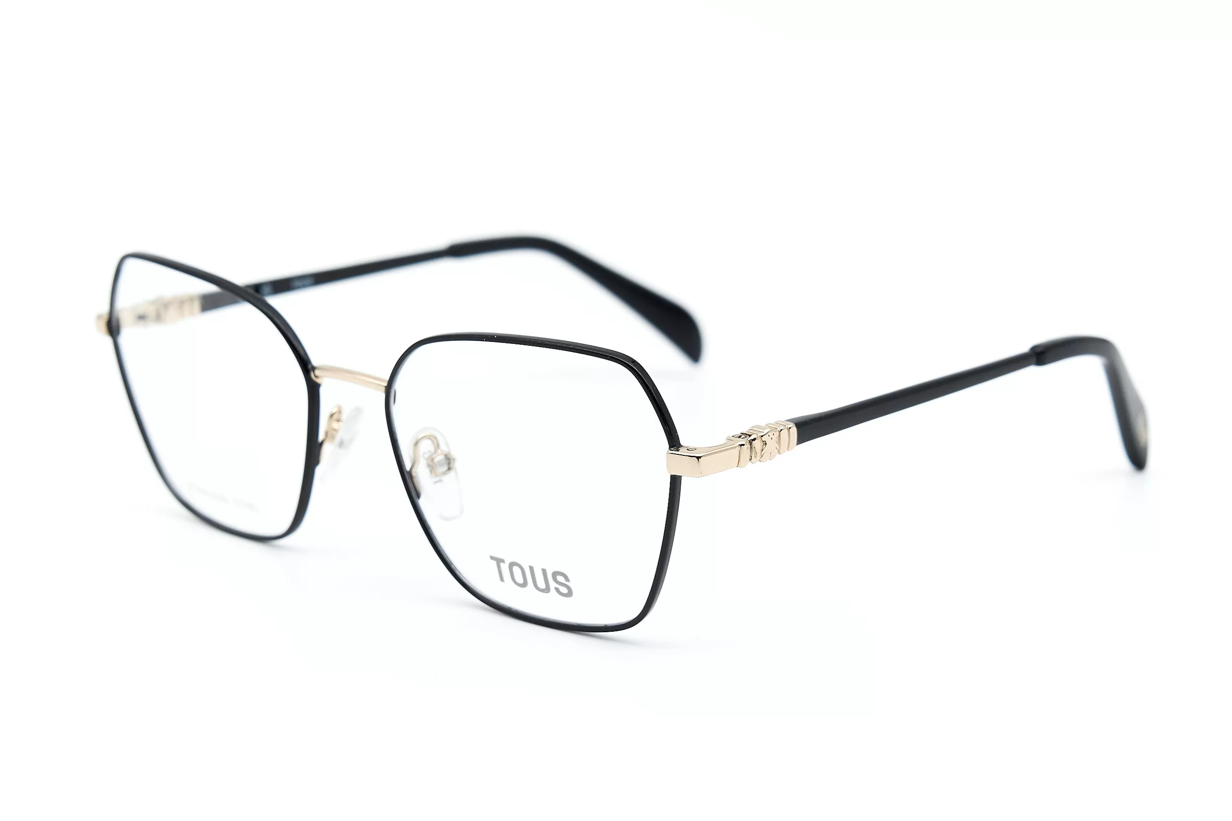 Женская оправа TOUS VTO463 COL0301 из металла с золотыми заушниками и аккуратным логотипом на дужке