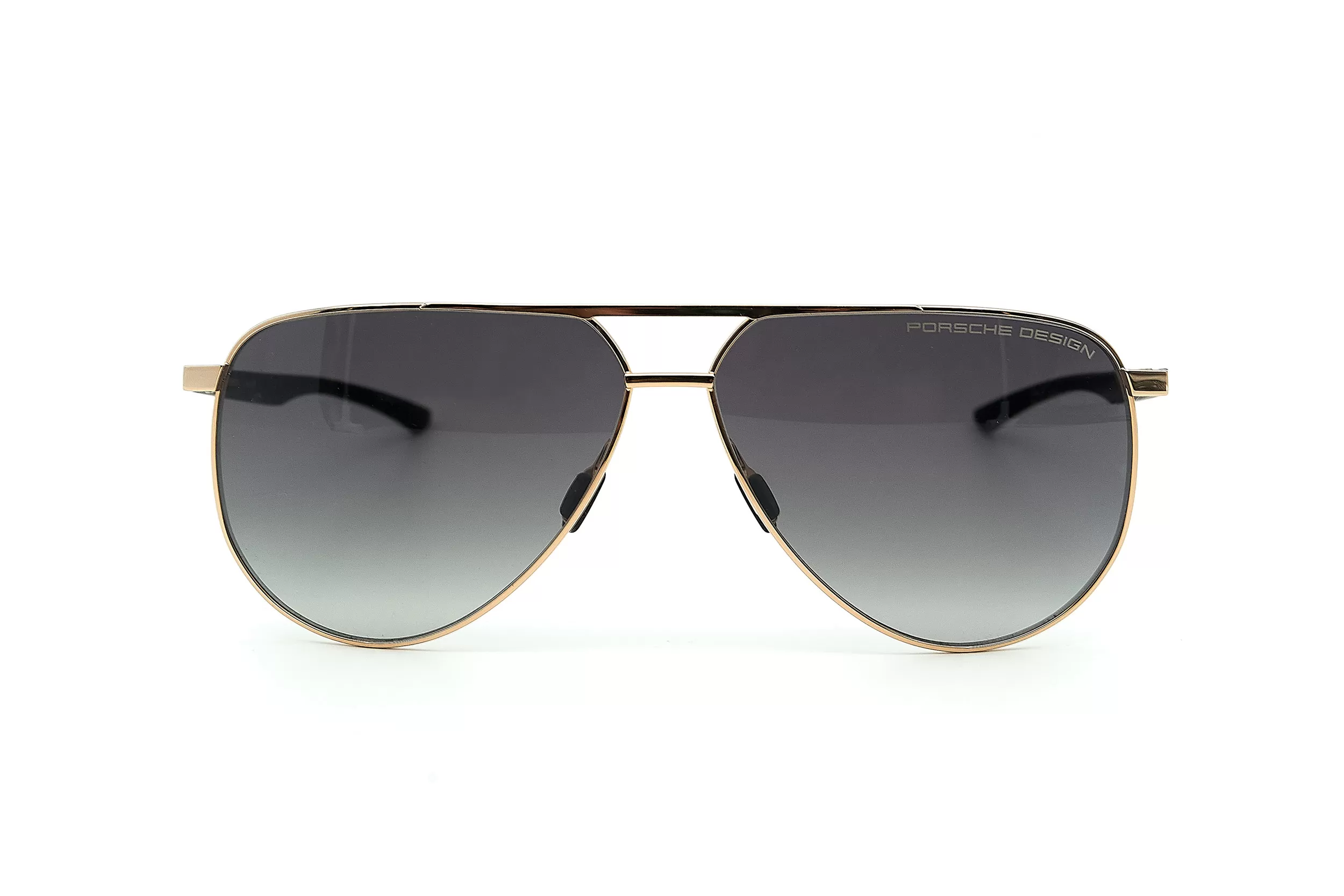 Солнцезащитные очки авиаторы Porsche Design оправе из золотого металла с темно-серыми стеклами с градиентом
