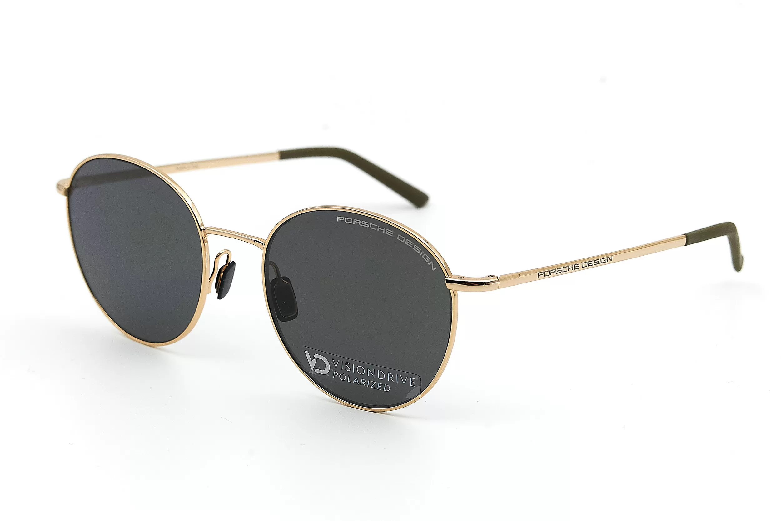 Солнцезащитные очки Porsche Design с двухсторонней поляризацией в оправе из золотого металла
