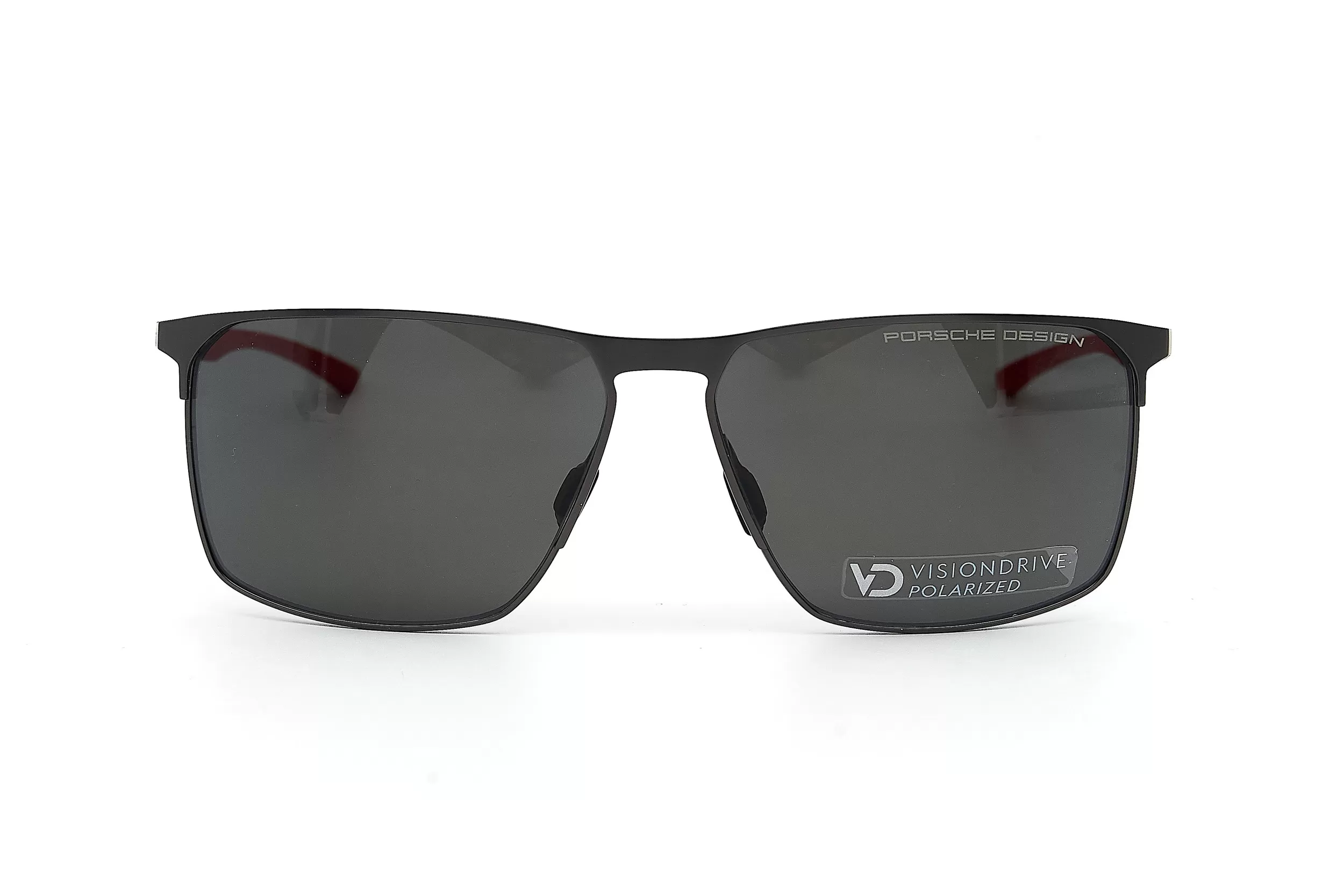 Солнцезащитные очки Porsche Design с двухсторонней поляризацией в оправе из темно-серого металла