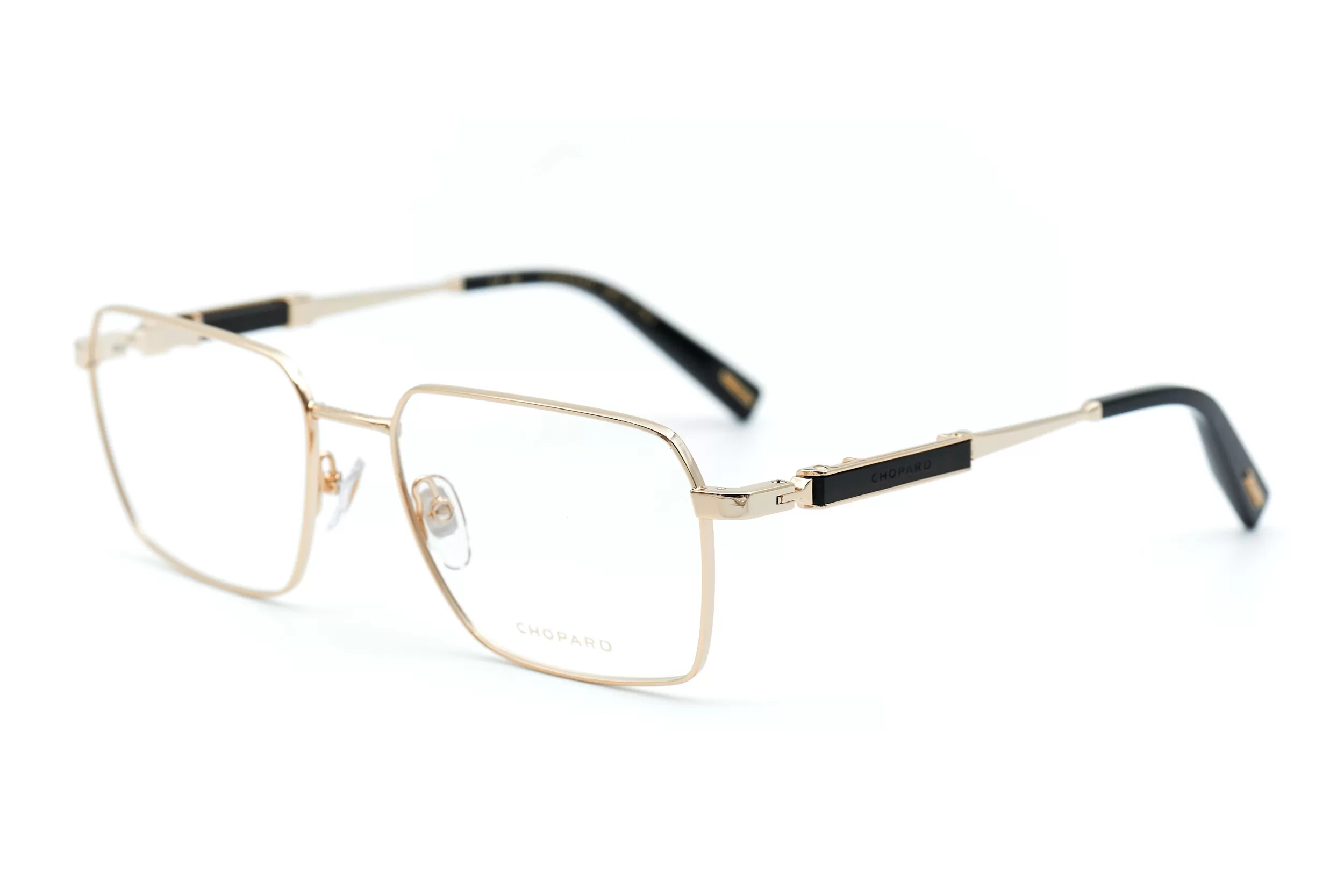 Мужская оправа Chopard из металла золотого цвета, с ювелирными элементами и вставками из ценных пород дерева