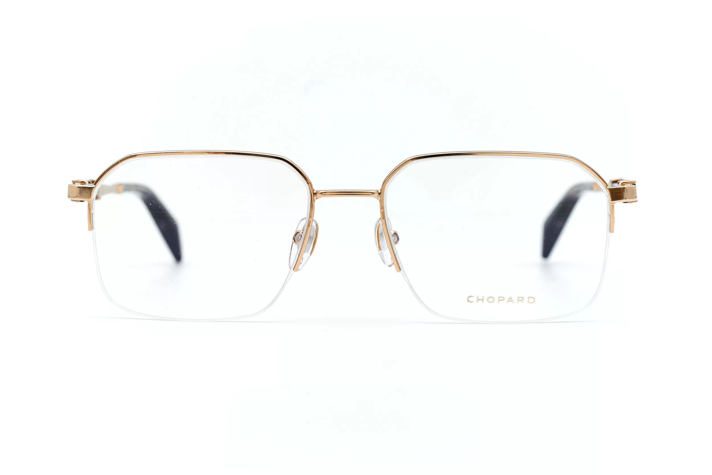 Мужская оправа Chopard безободковая оправа золотого цвета, с ювелирными элементами и вставками из ценных пород дерева