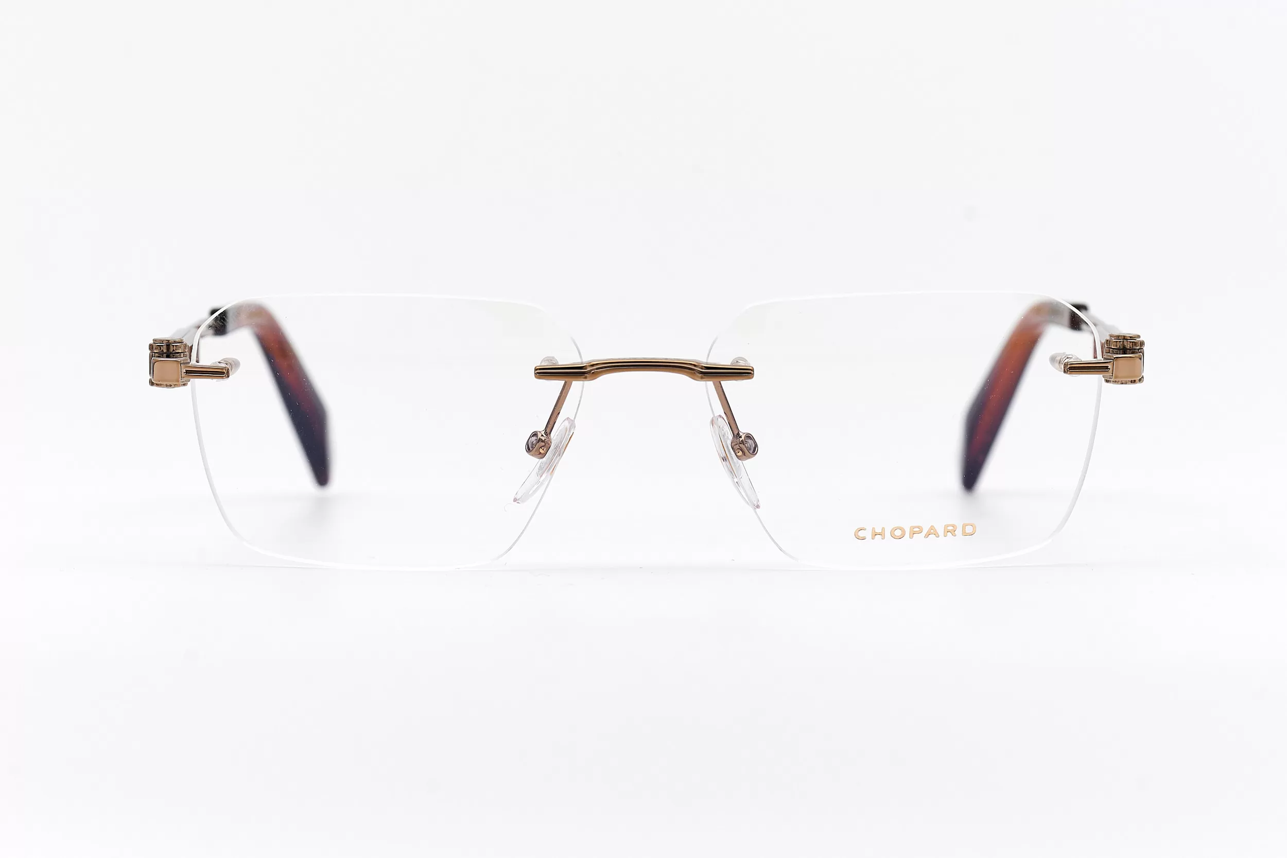 Мужская оправа Chopard безободковая оправа золотого цвета, с ювелирными элементами