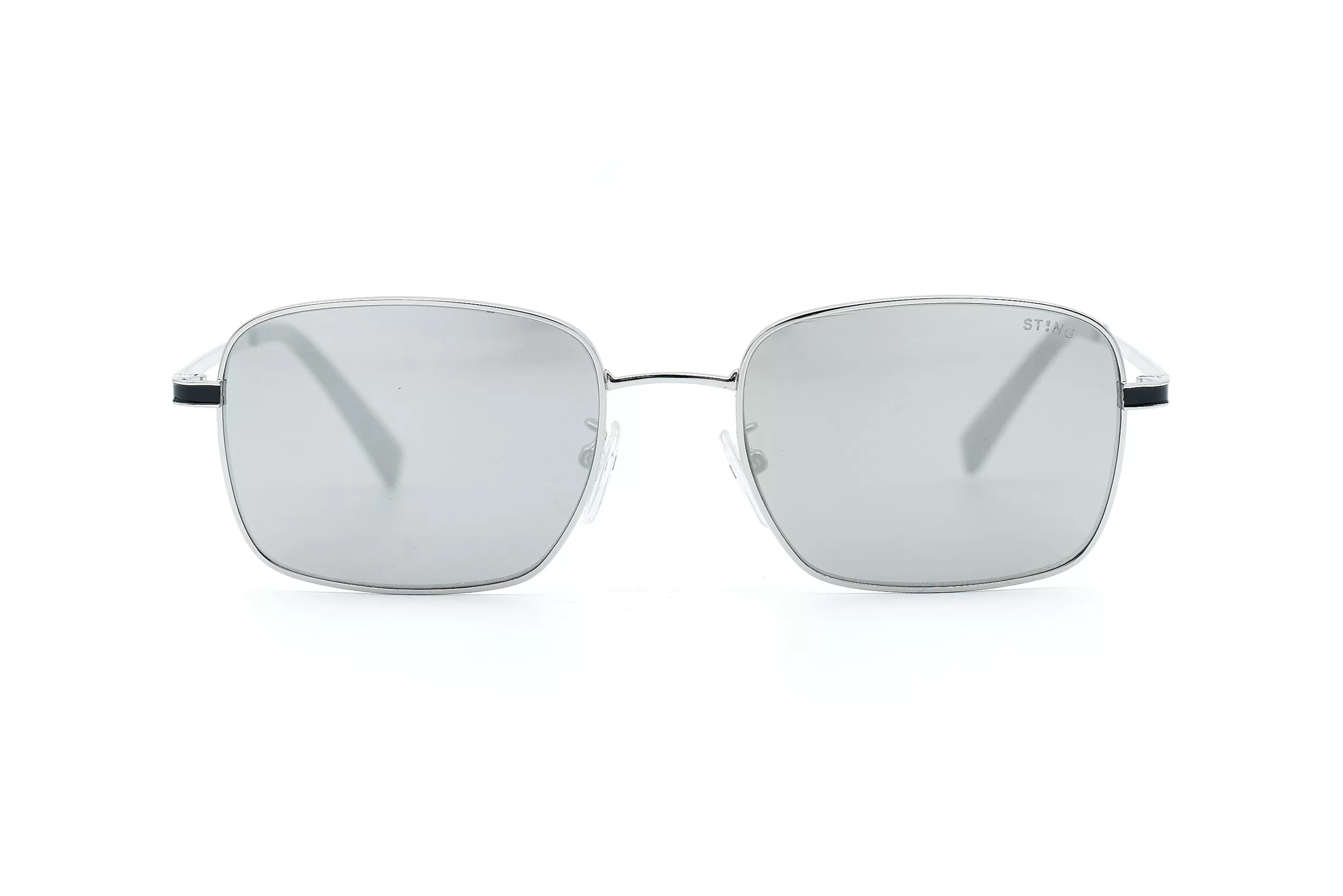Солнцезащитные очки STING с металлизированными стеклами серого цвета и серебристыми дужками