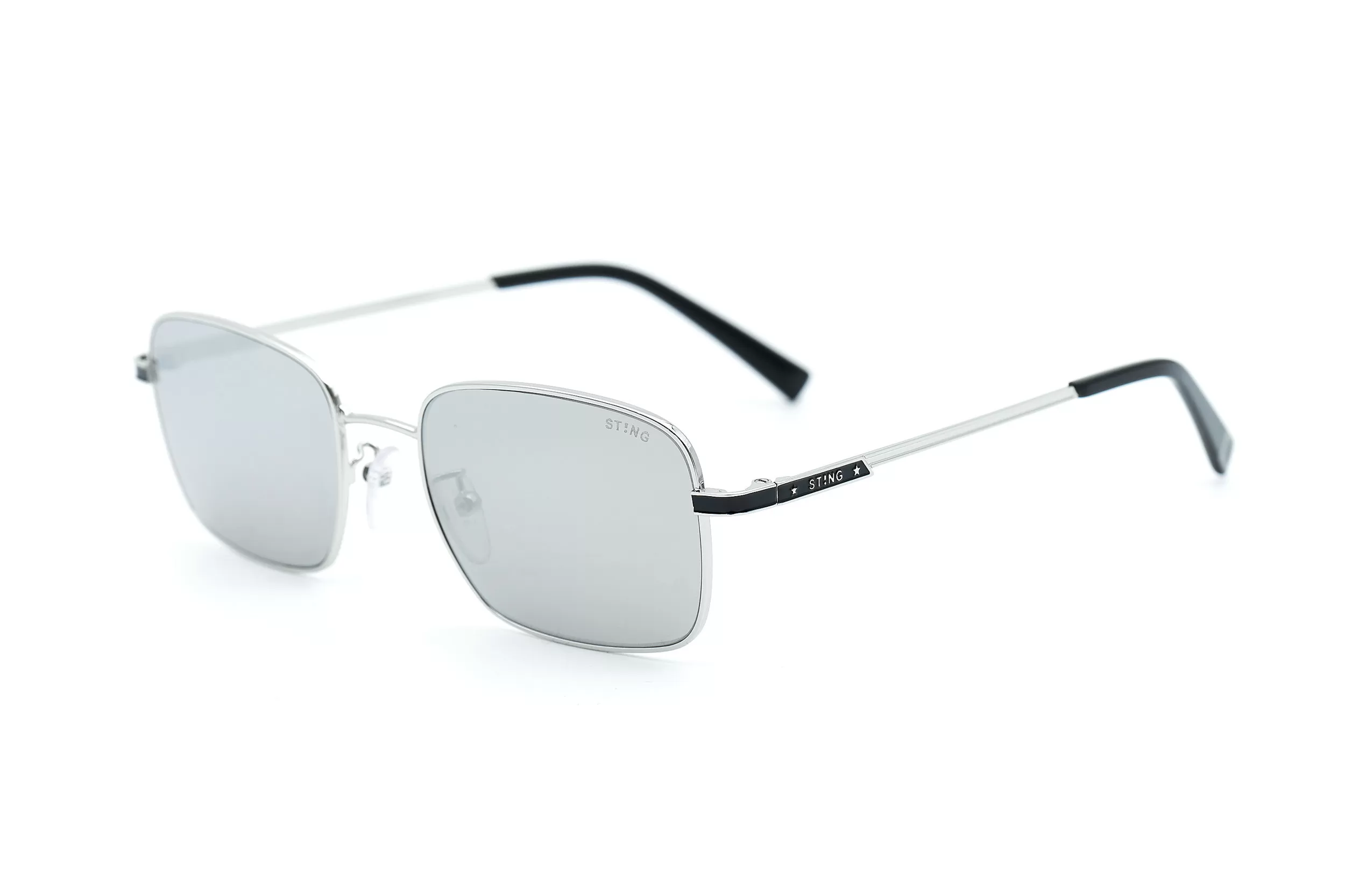 Солнцезащитные очки STING с металлизированными стеклами серого цвета и серебристыми дужками