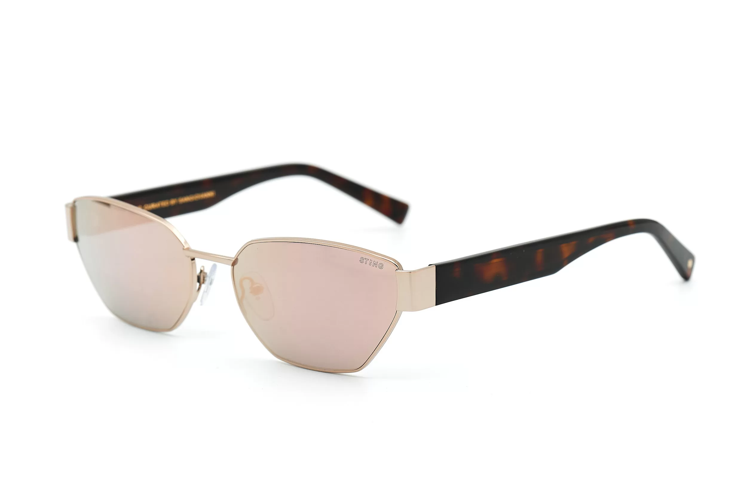 Женские солнцезащитные очки STING с розовыми стеклами и черепаховыми дужками