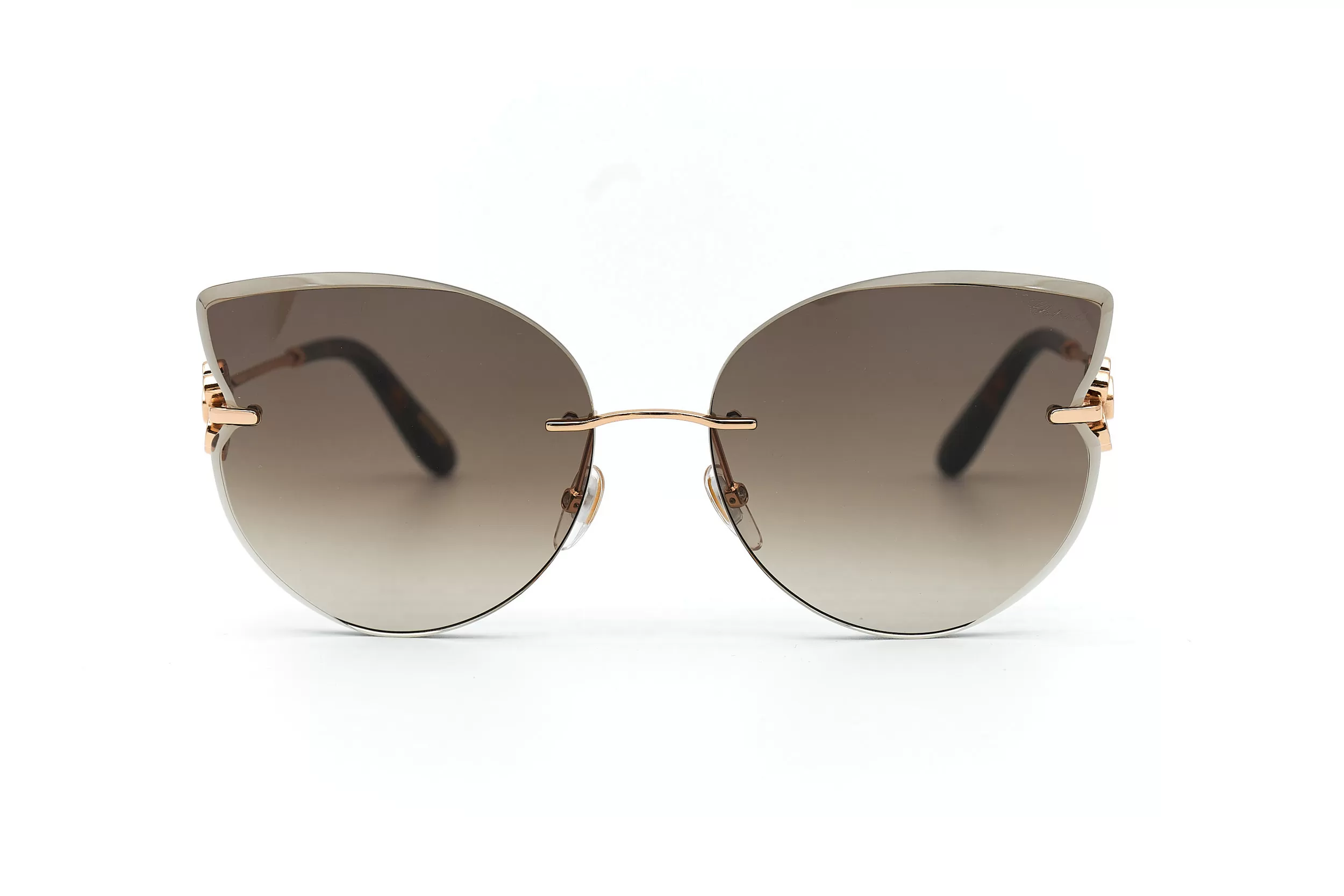 Солнцезащитные очки Chopard без оправы с ювелирными вставками в форме цветов