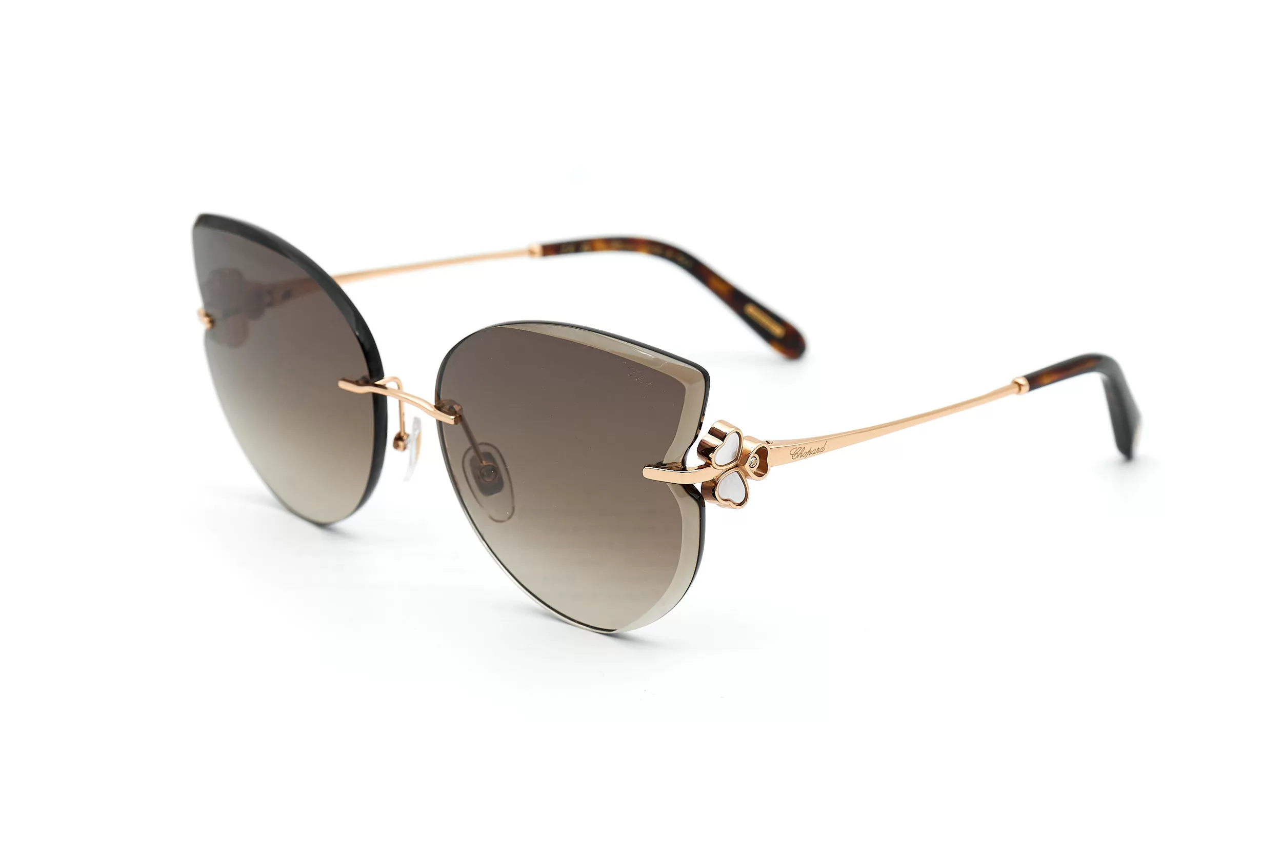 Солнцезащитные очки Chopard без оправы с ювелирными вставками в форме цветов