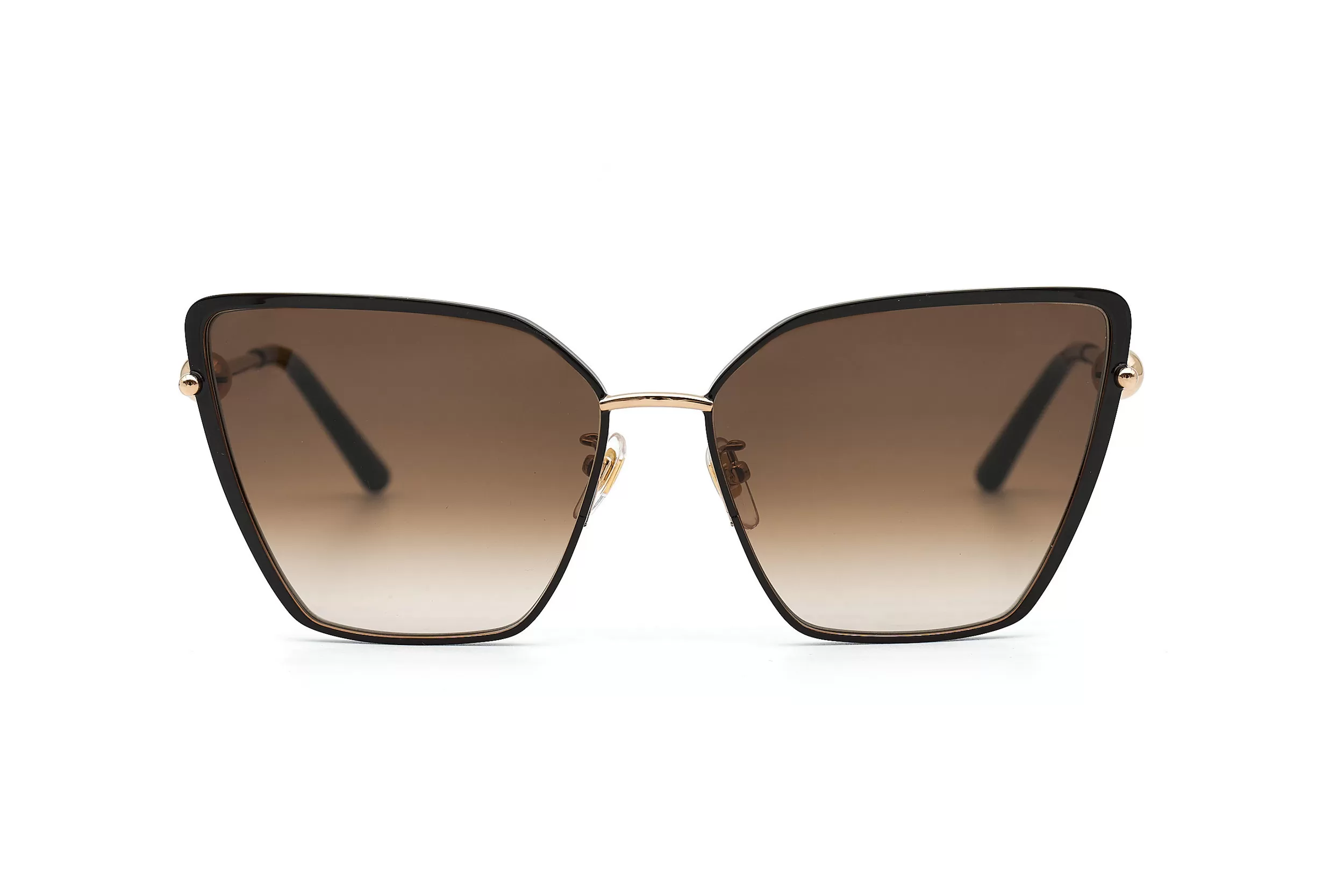 Солнцезащитные очки Furla с золотыми заушниками и темно-коричневыми стеклами