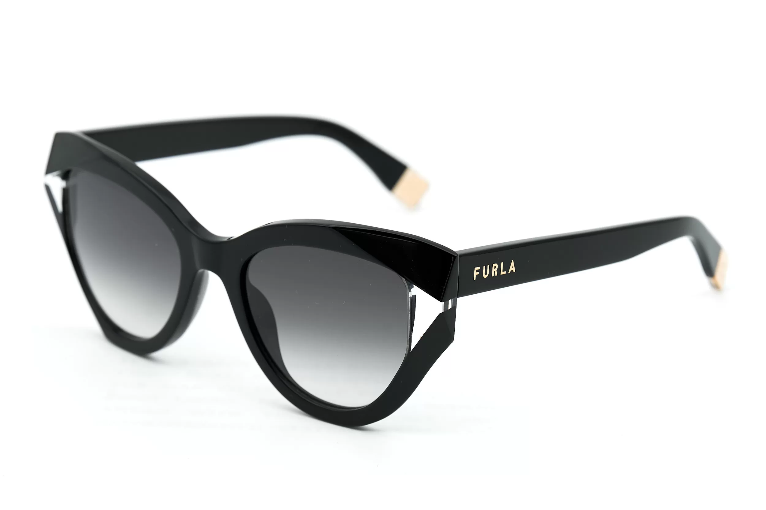 Солнцезащитные очки Furla с черной рамкой и темно-серыми стеклами