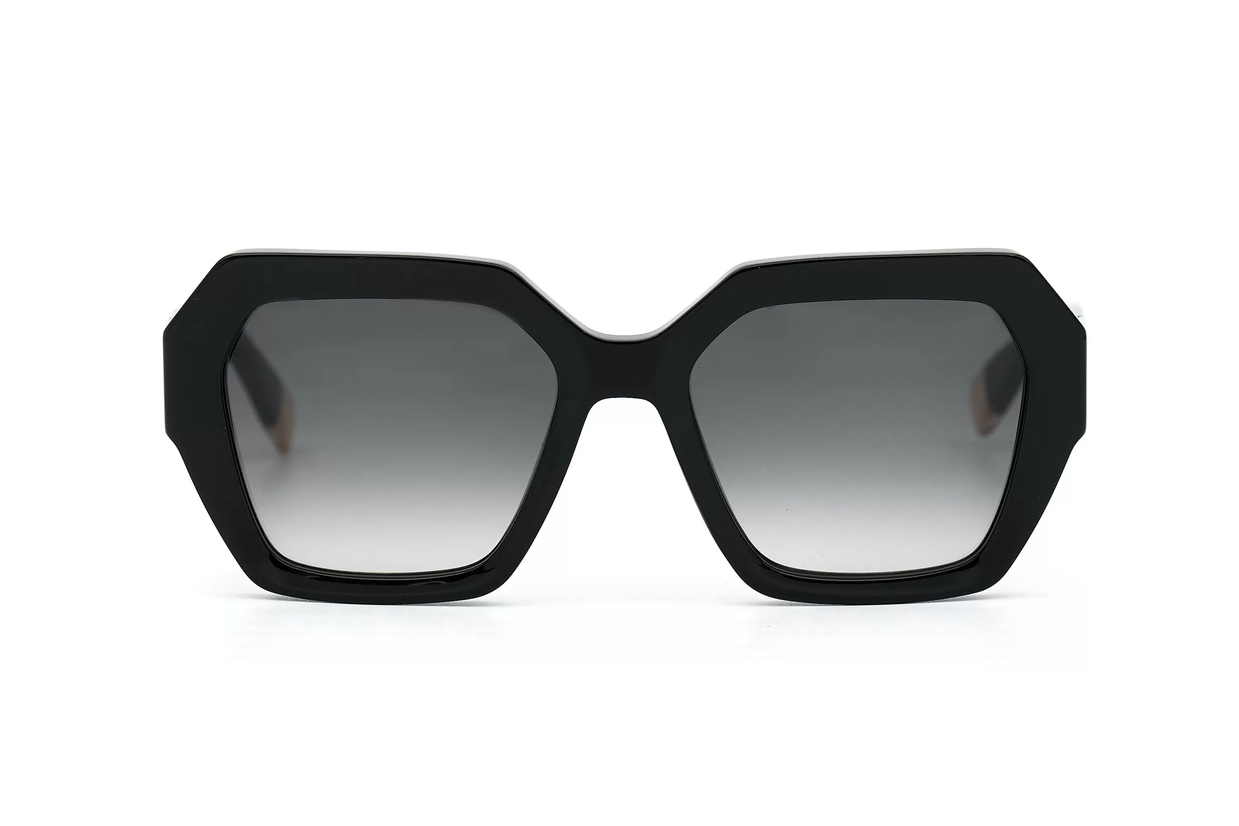 Солнцезащитные очки Furla квадратной формы, черной рамкой и темно-серыми стеклами с градиентом